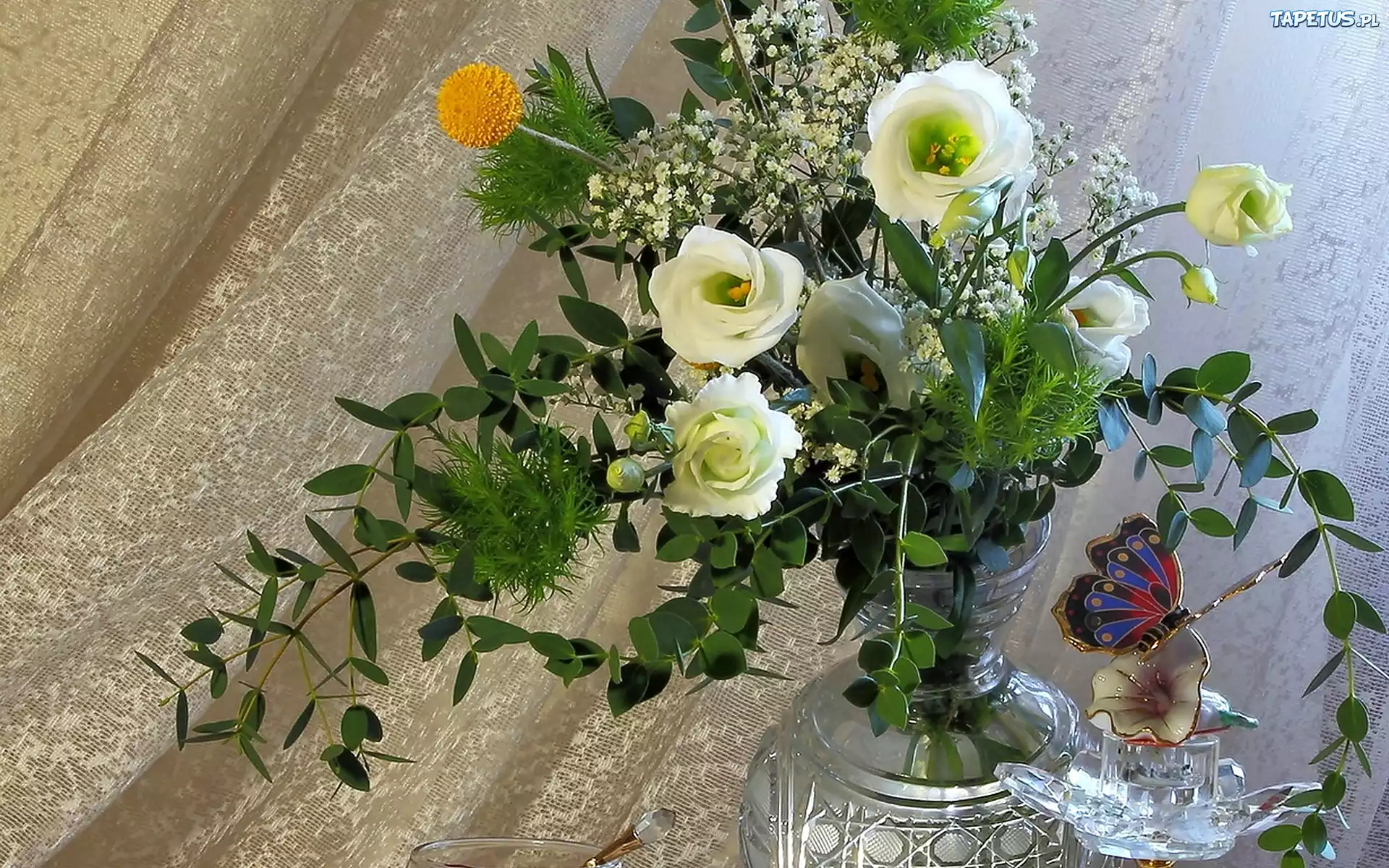 Kompozycja, Bukiet, Kwiatów, Eustoma