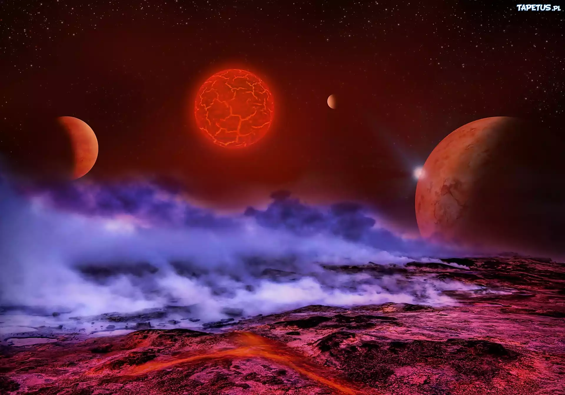 Kosmos, Fantasy, Gewiazdy, Planety