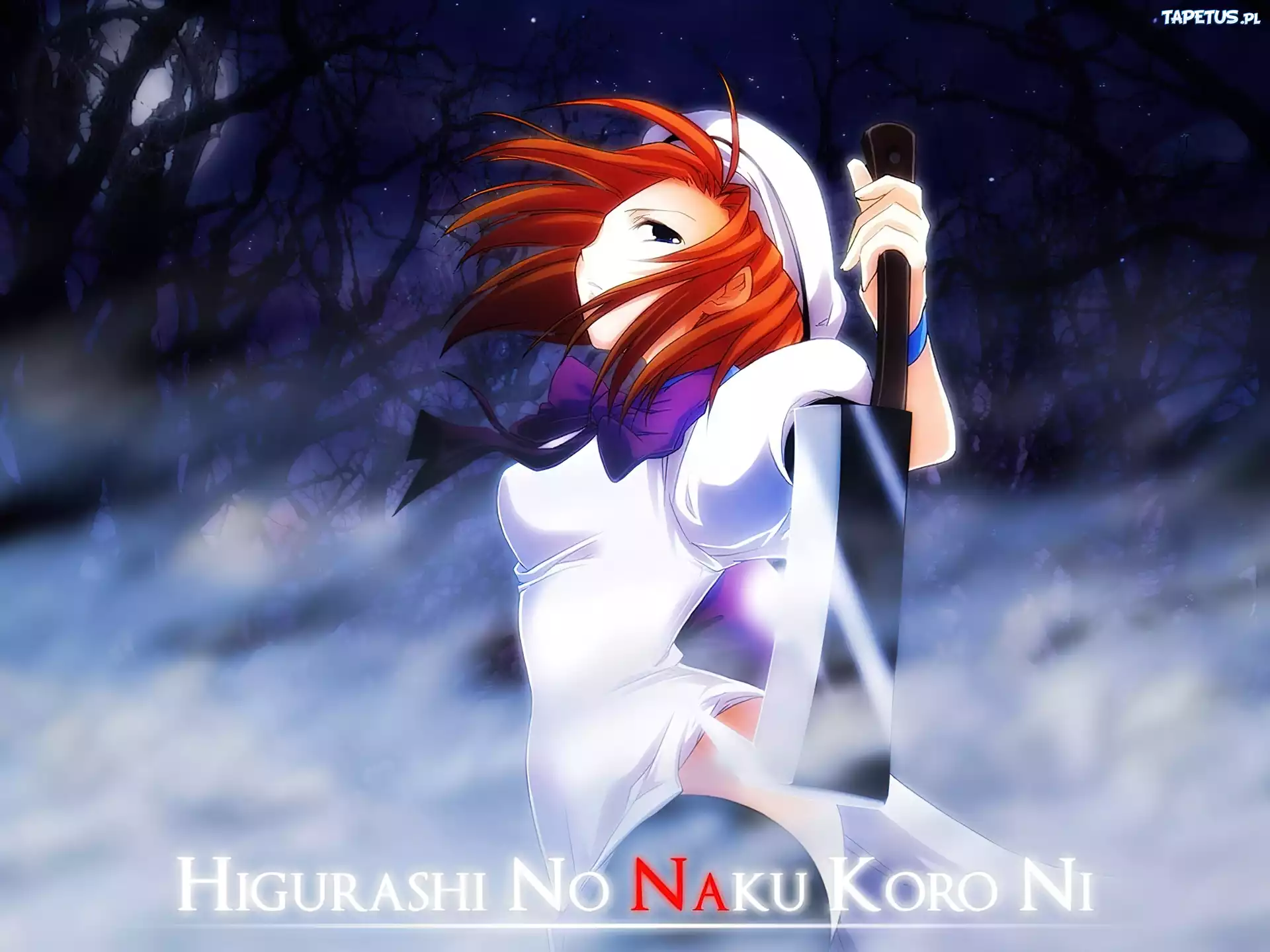 Higurashi No Naku Koro Ni, las, kobieta, tasak