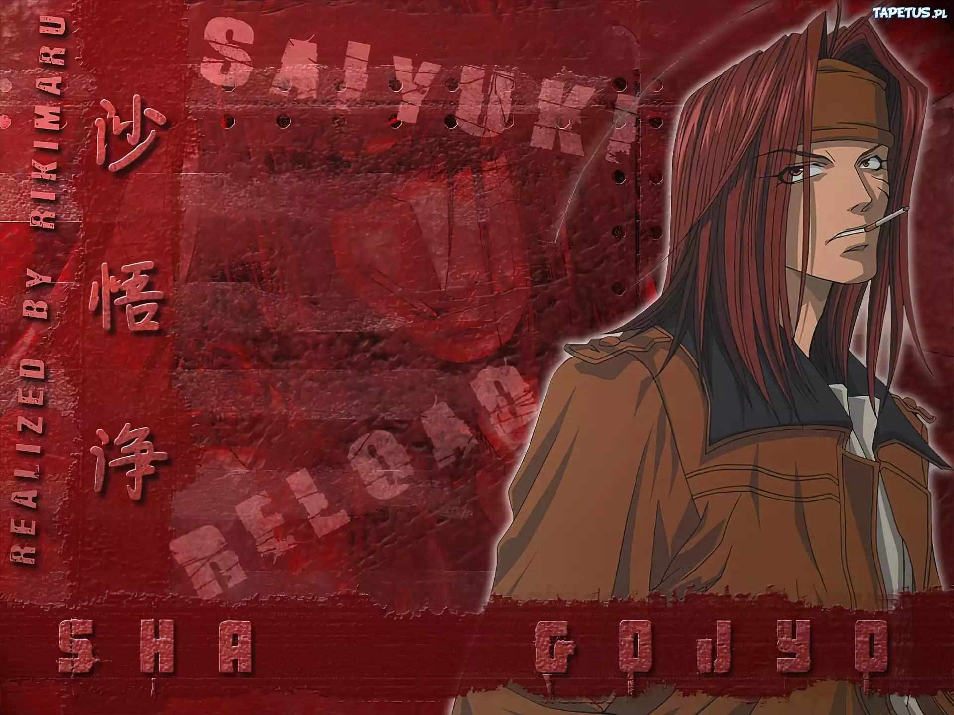 Saiyuki, długie włosy, papieros