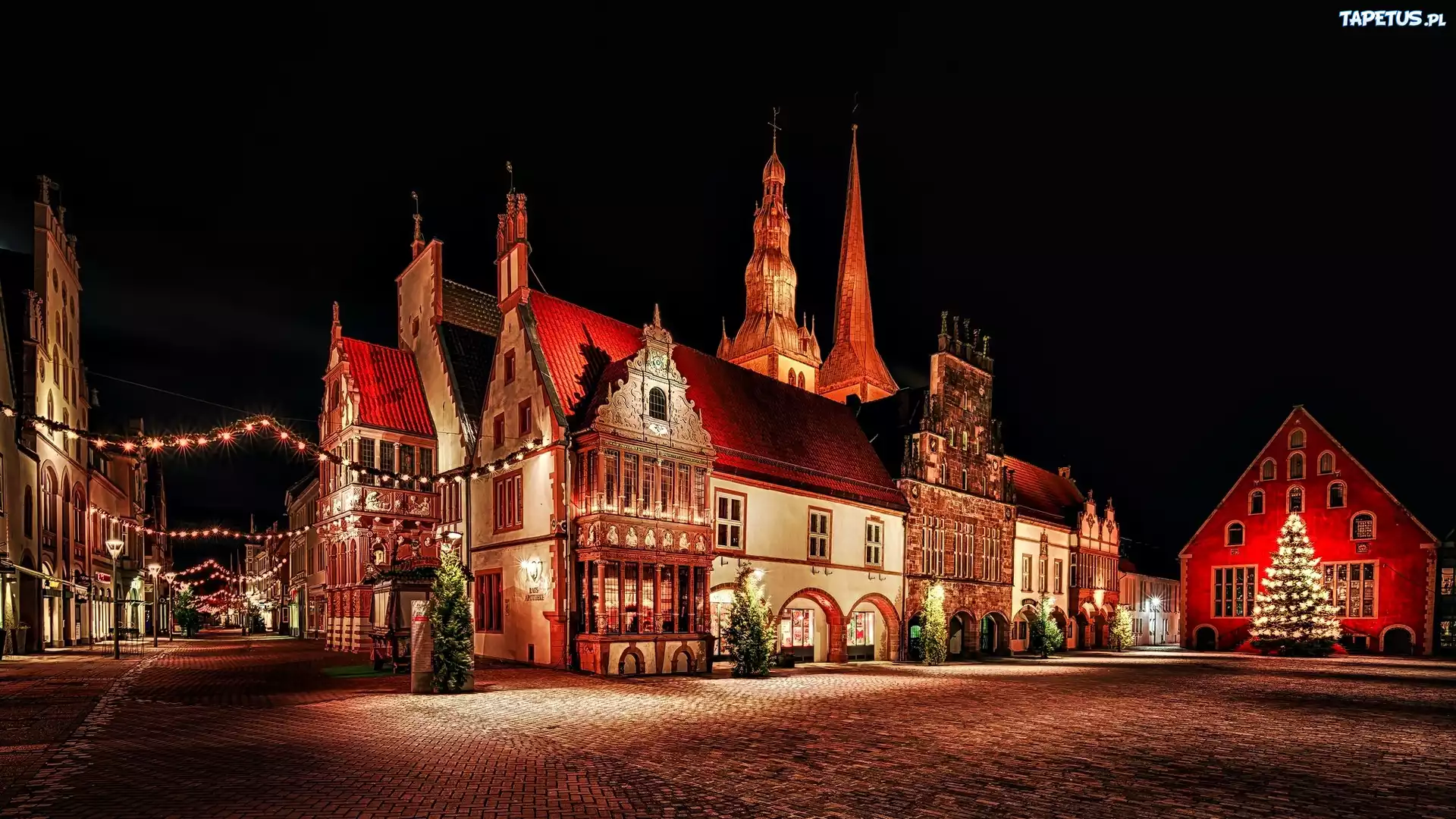 Londyn, Budynki, Świąteczny Wystrój, Miasto Nocą