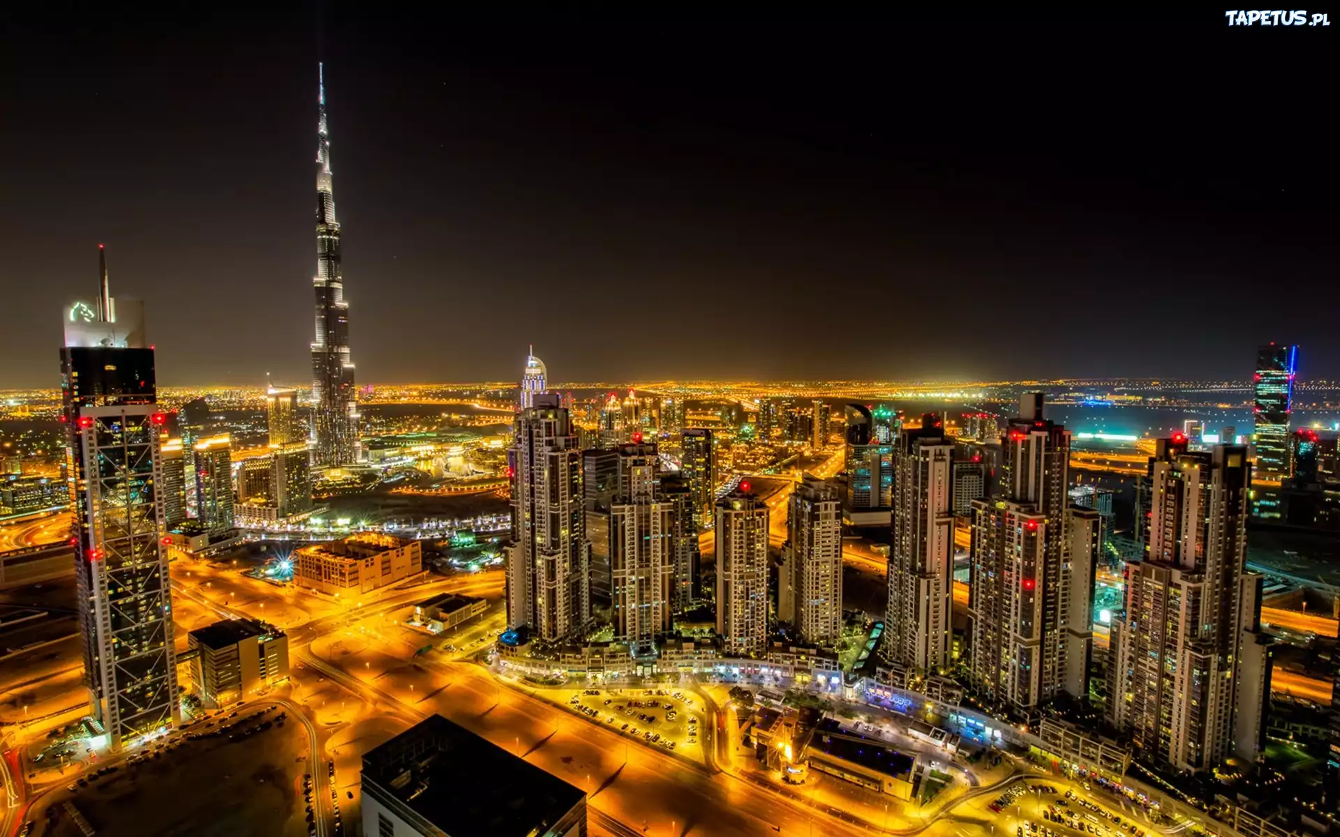 Dubaj, Nocna, Panorama, Miasto