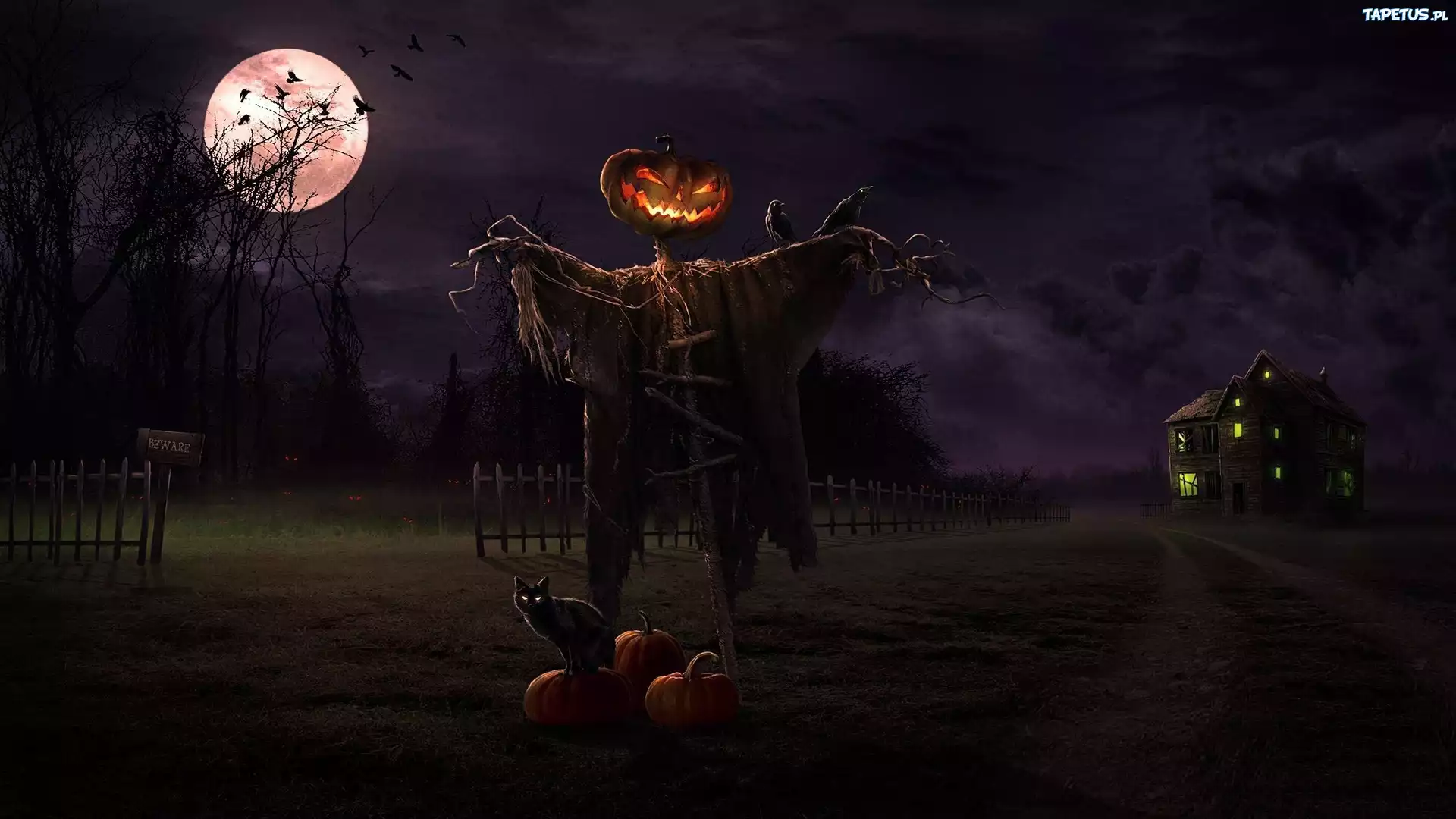 Halloween, Księżyc, Strach, Zamek