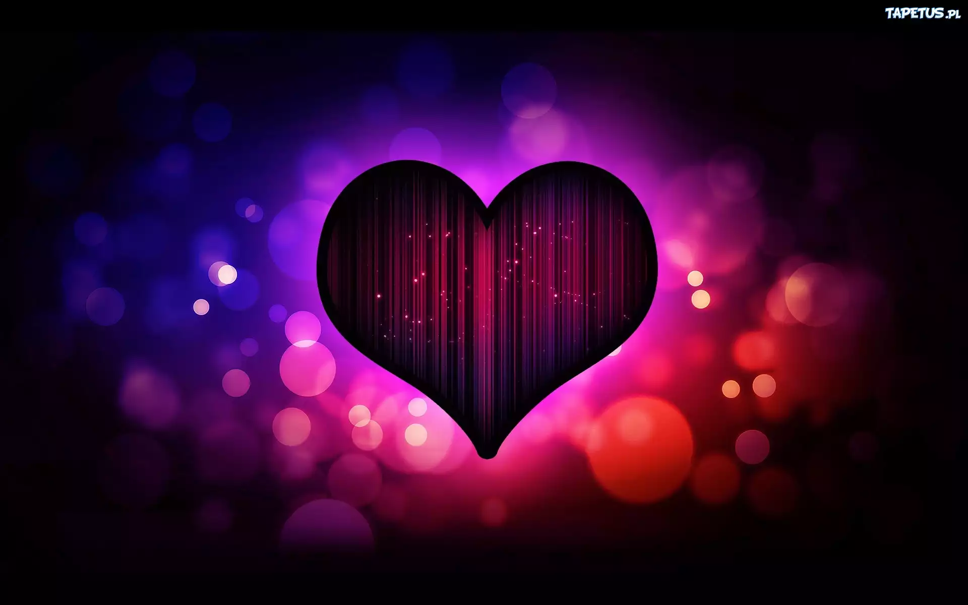 Purpurowe, Serce, Bokeh