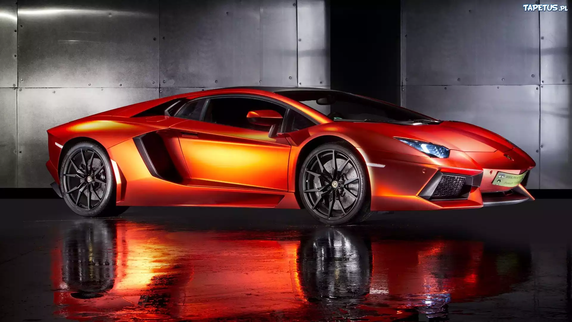 Pomarańczowy, Lamborghini, Aventador