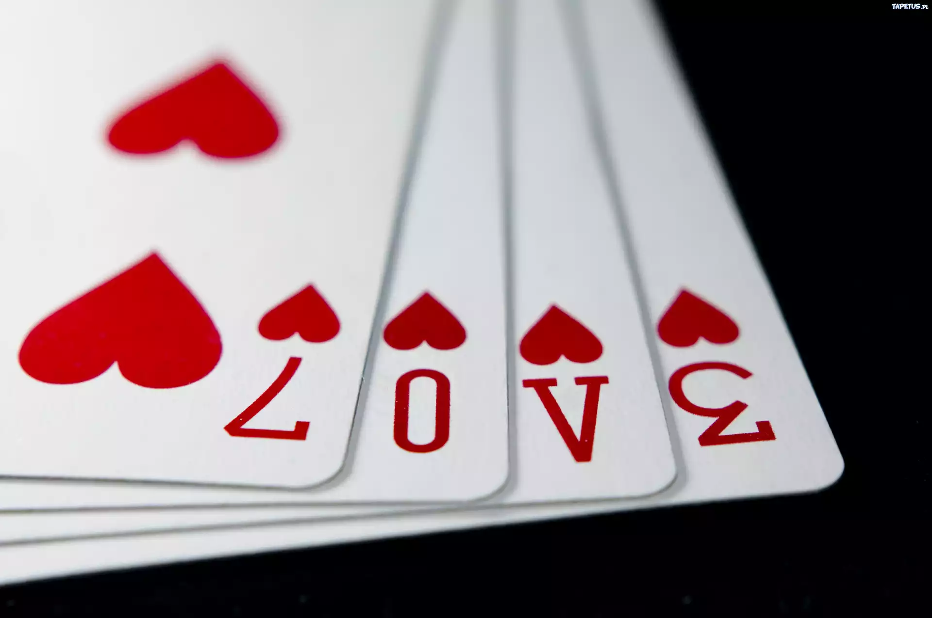 Karty, Kier, Napis, Love