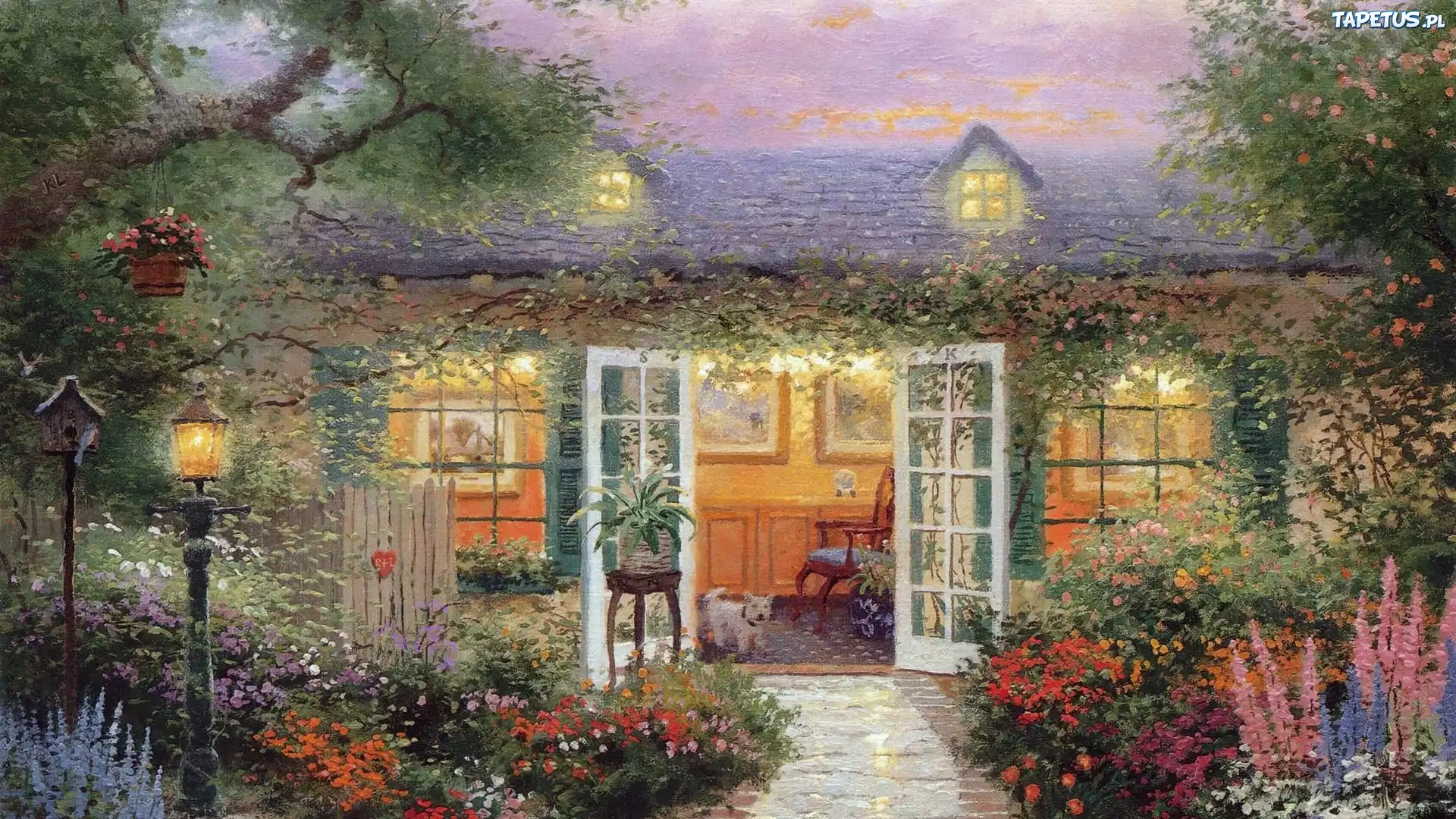 Thomas Kinkade, Dom, Ganek, Pies, Malarstwo