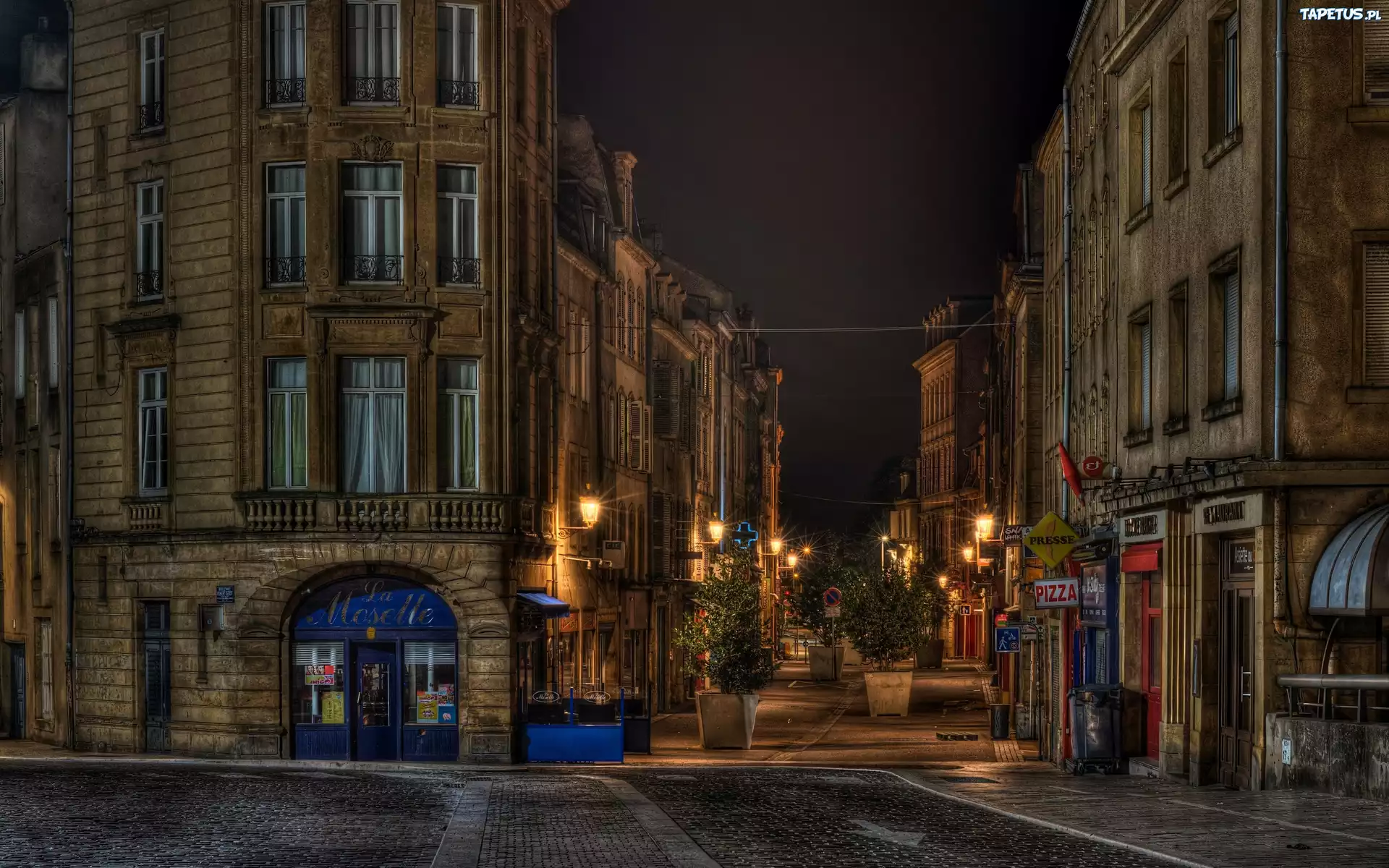 Miasto, Noc, Domy, Ulica