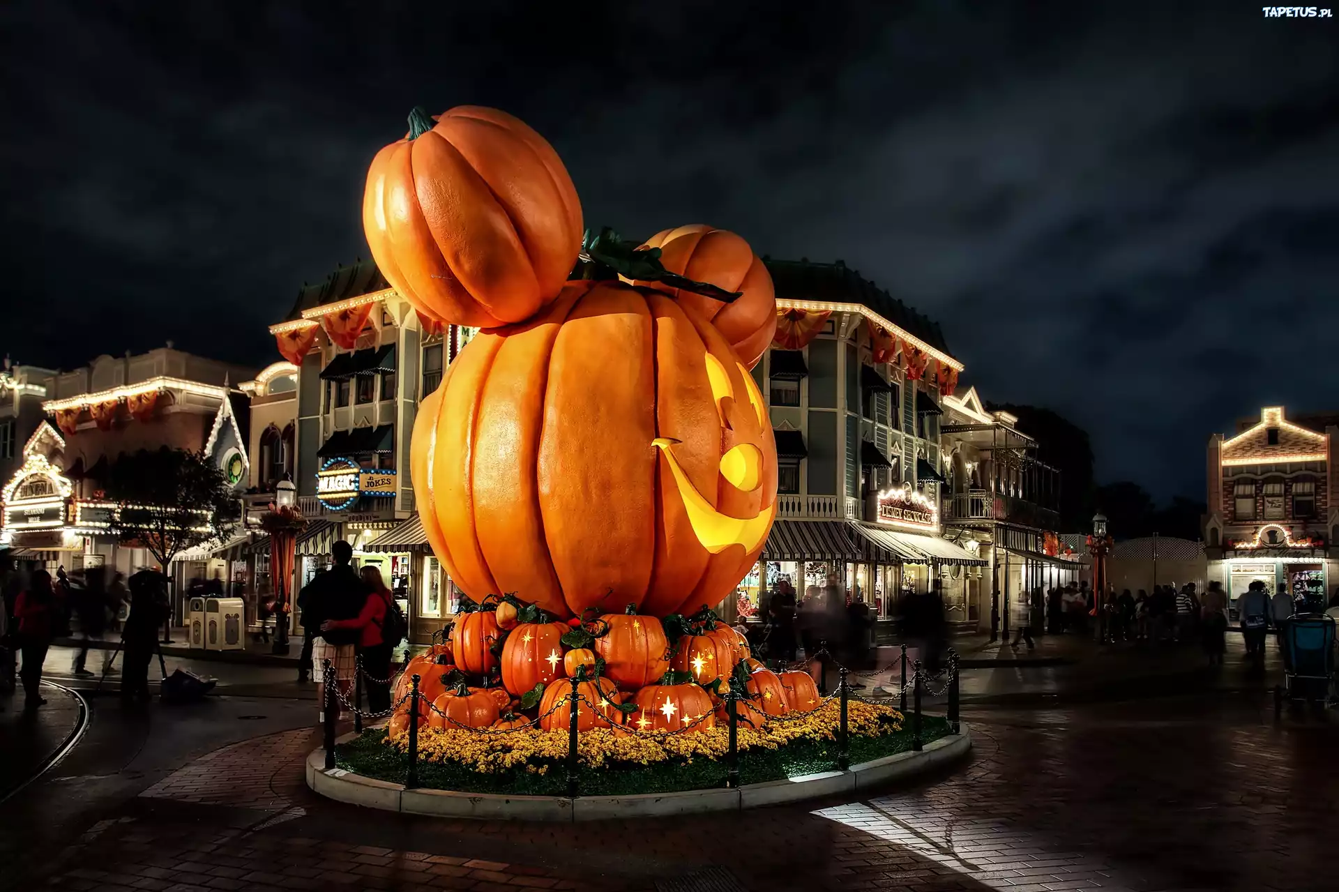 Dynie, Disneyland, Nocą, Kalifornia