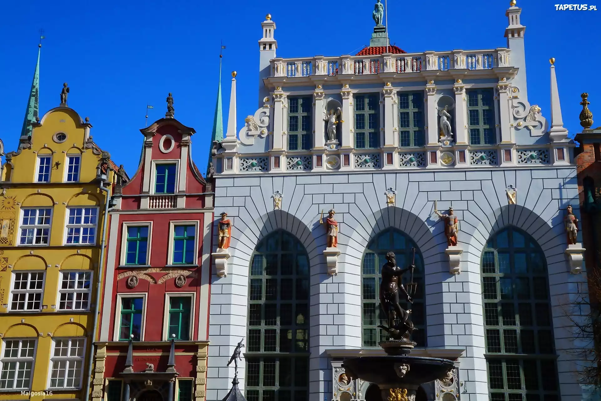 Gdańsk, Stare Miasto, Dwór Artusa, Posąg, Neptun