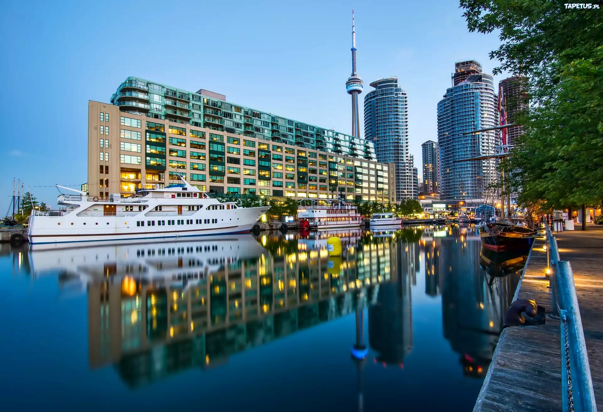 Toronto, Zdjęcie miasta, Port, Jacht, Rzeka