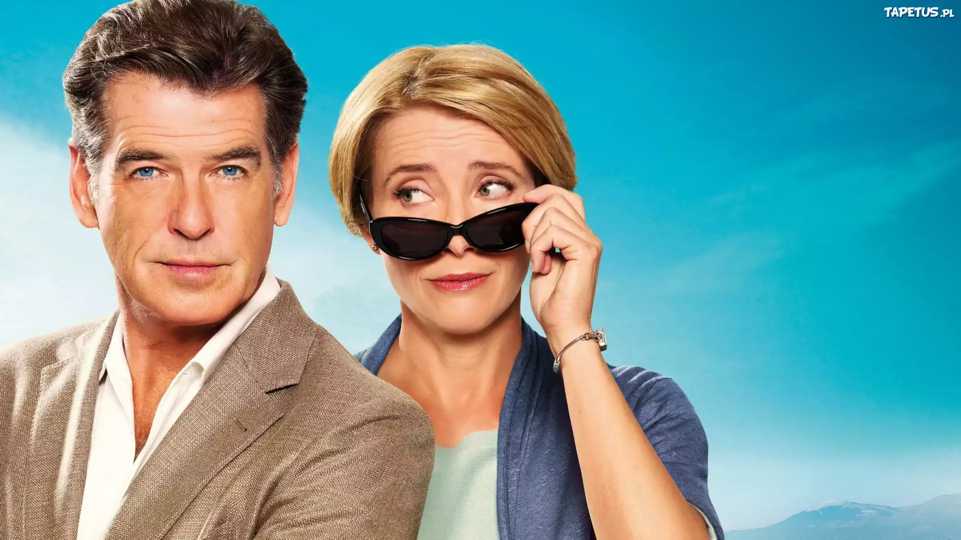 Emma Thompson, Pierce Brosnan, Pierce Brosnan, Para, Okulary, Spojrzenie