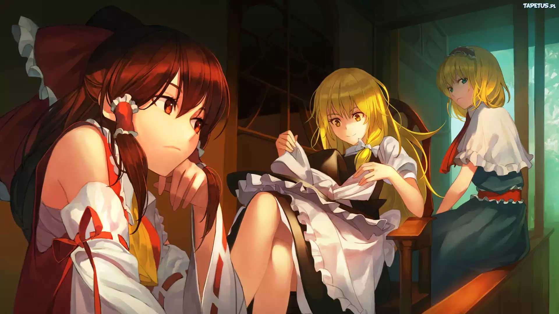 Touhou, Hakurei Reimu, Kirisame Marisa, Alice Margatroid