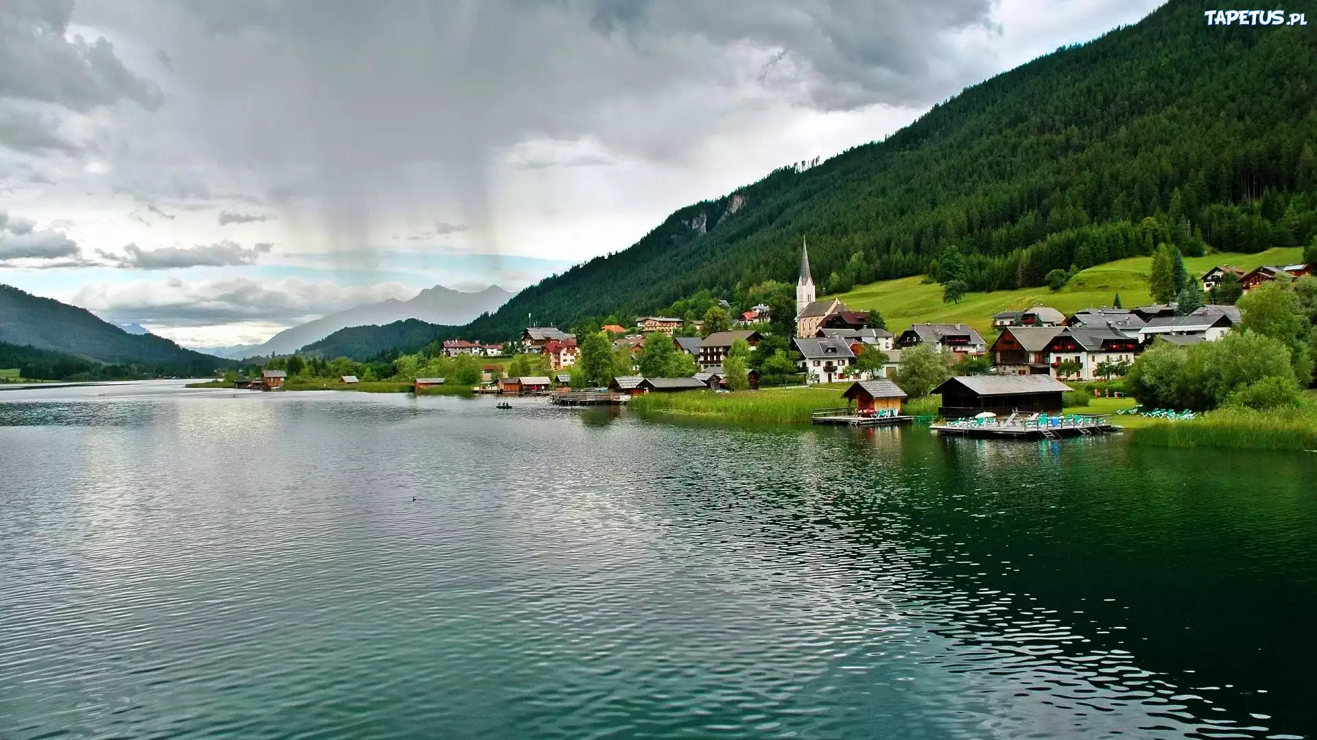 Miasteczko, Jezioro, Weissensee, Austria