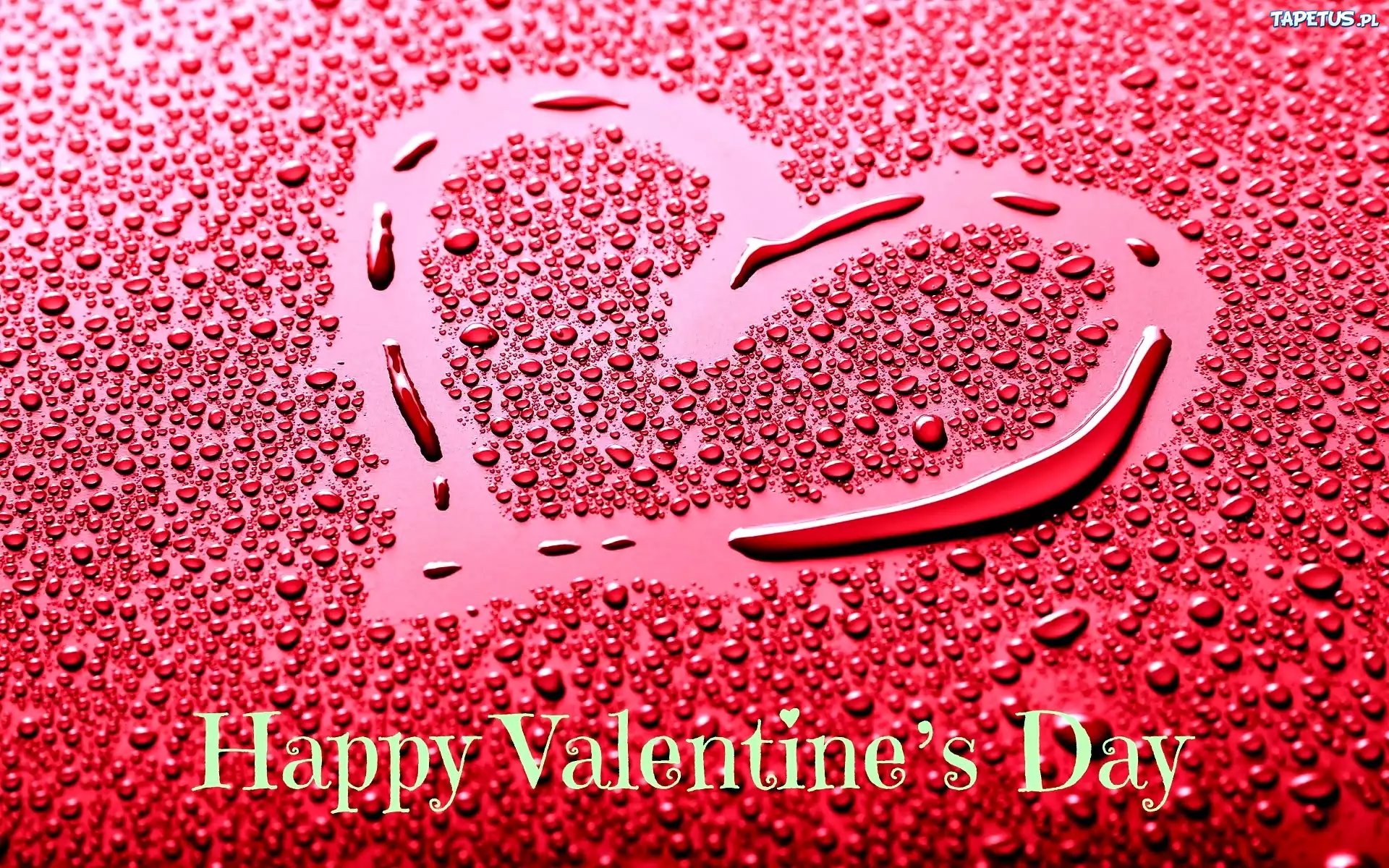 Walentynki, Serce, Krople, Wody, Happy Valentines Day