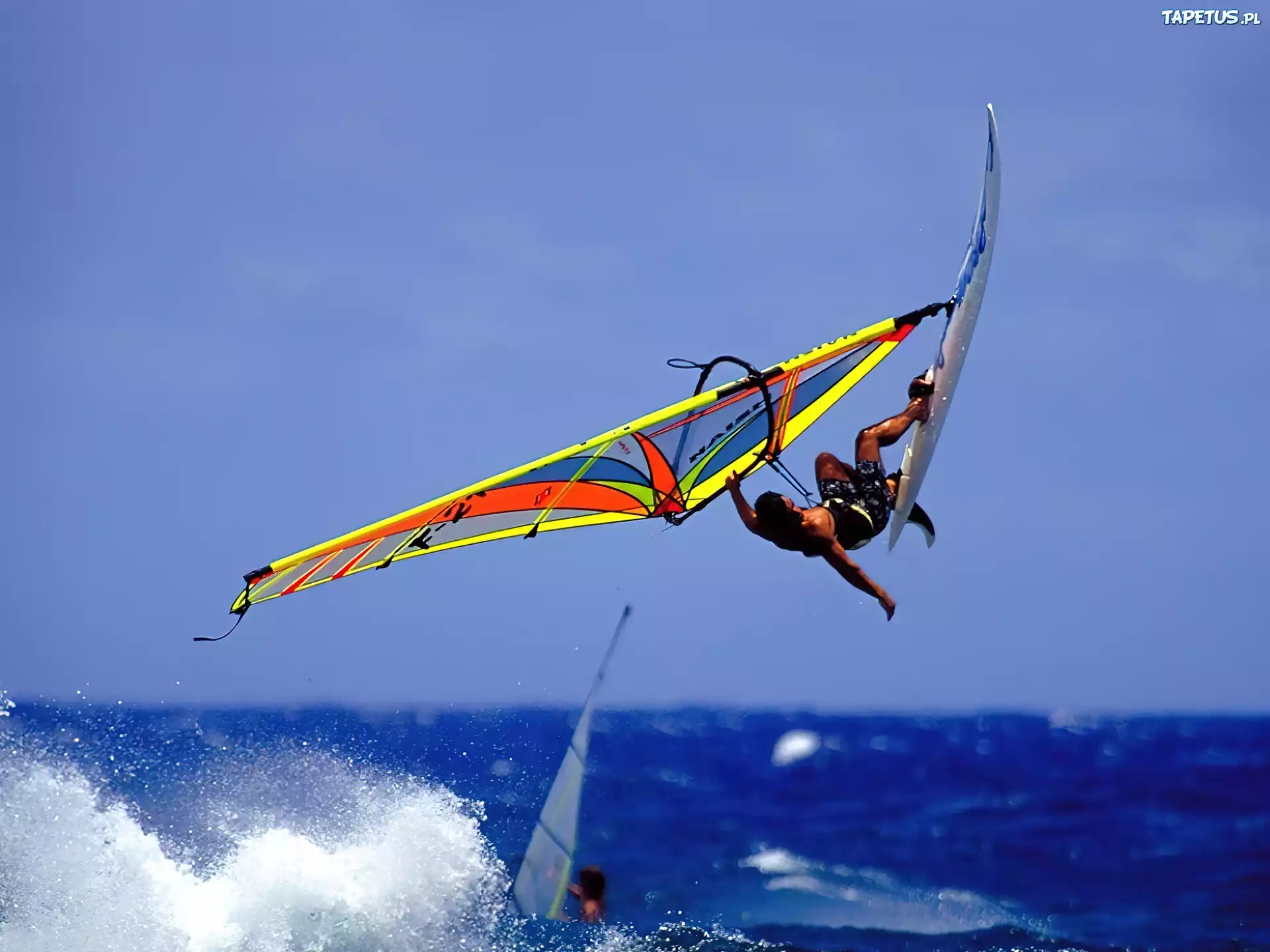 Windsurfing,deska, żagiel , morze