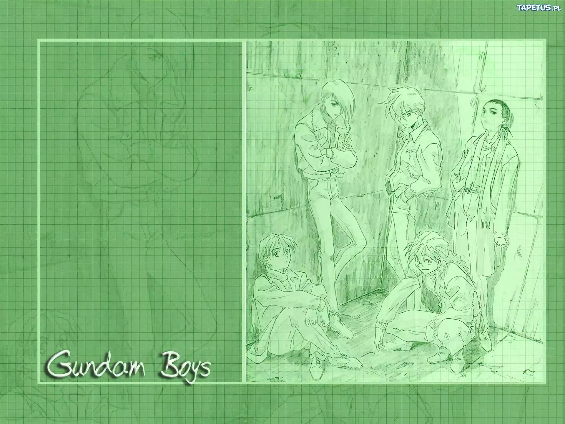 Gundam Wing, ludzie, kartka, szkic