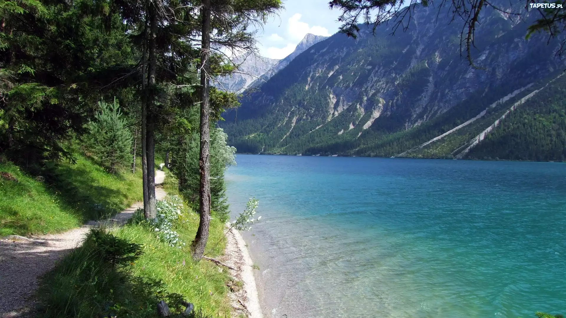 Góry, Rzeka, Las, Ścieżka