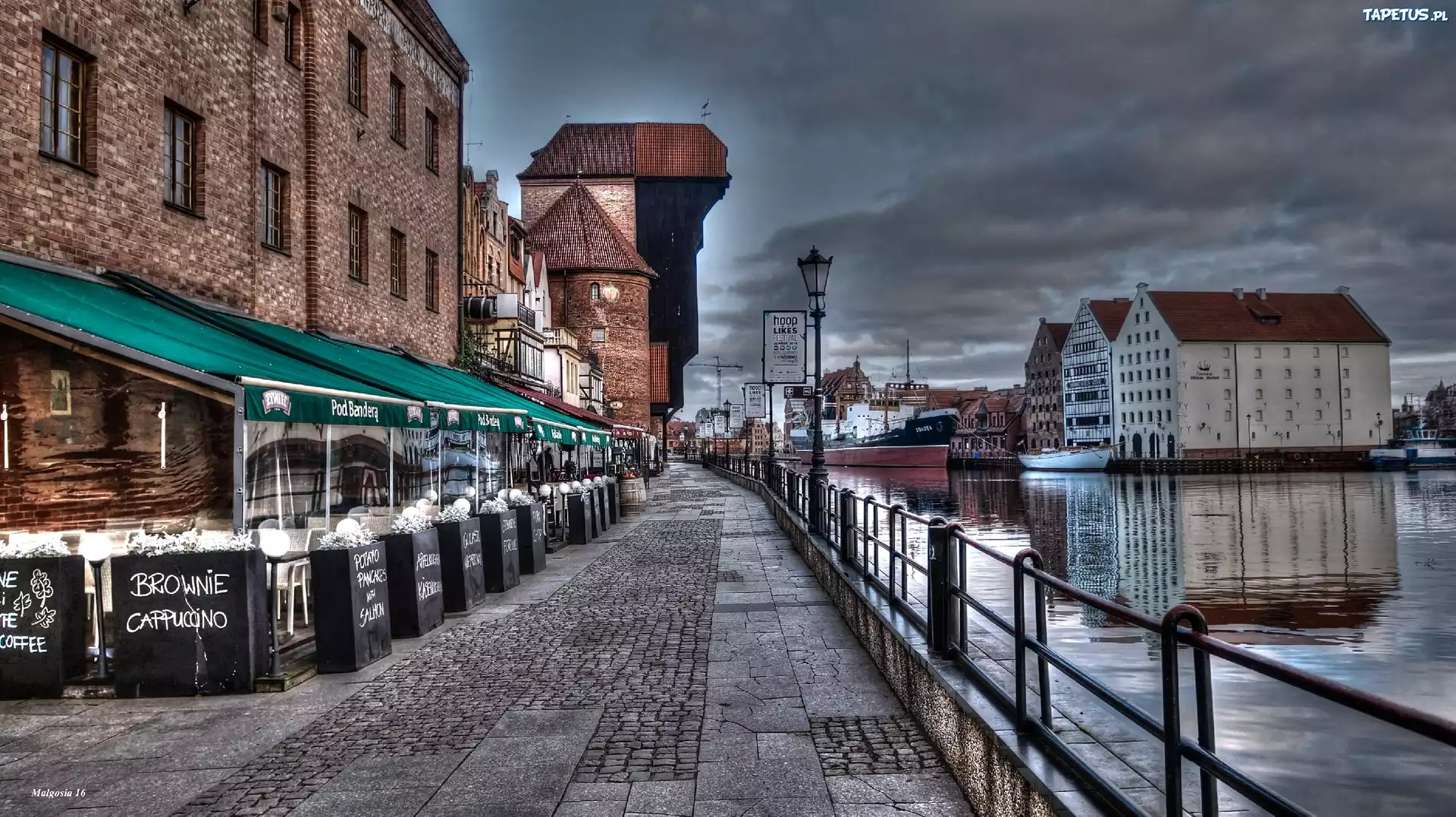 Gdańsk, Nabrzeże, Żuraw, Zabytek, HDR