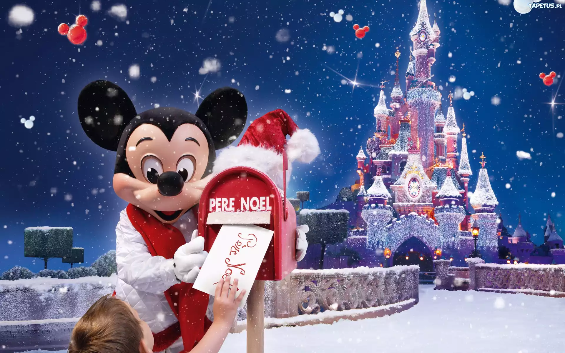 Disneyland, Myszka Miki, List, Zamek, Śnieg