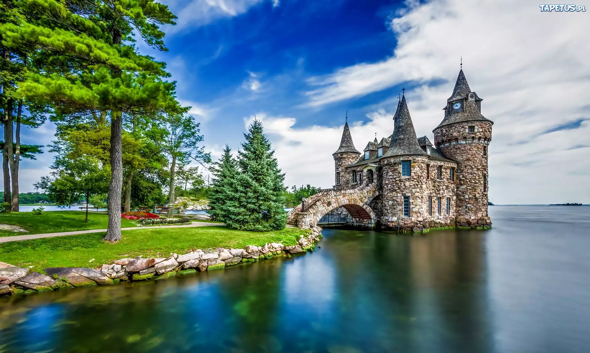 Park, Zamek Boldt, Alexandria Bay, Nowy Jork