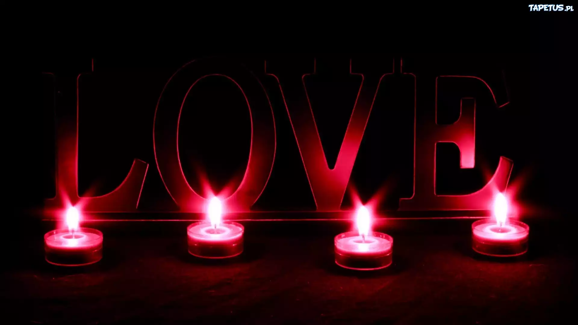 Świeczki, Napis, Love, Miłosne
