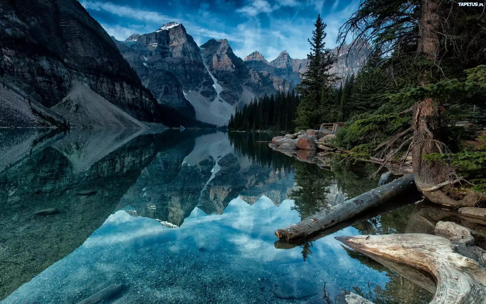 Jezioro, Góry, Lasy, Banff, Alberta, Kanada