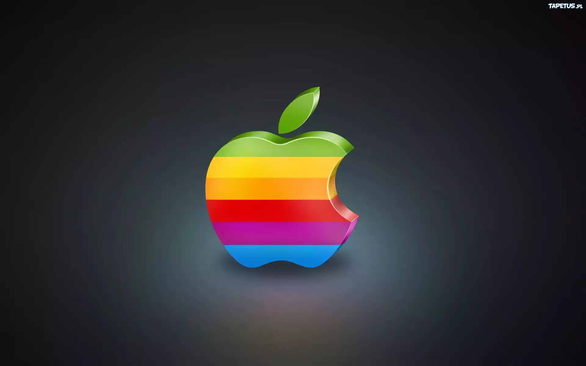 Kolorowe, Logo, Apple, Tęcza, 3D