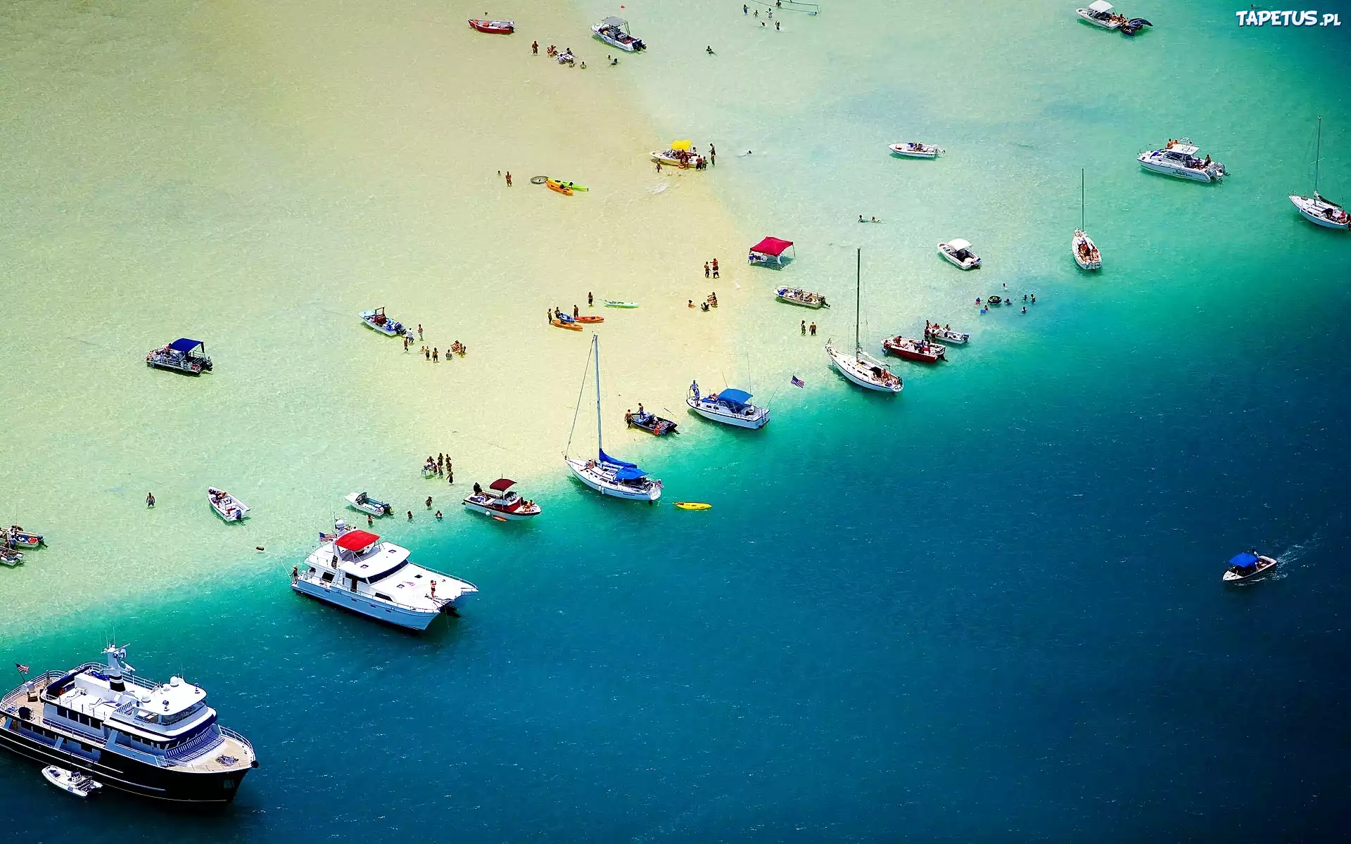 Ocean, Plaża, Ludzie, Łodzie, Jachty