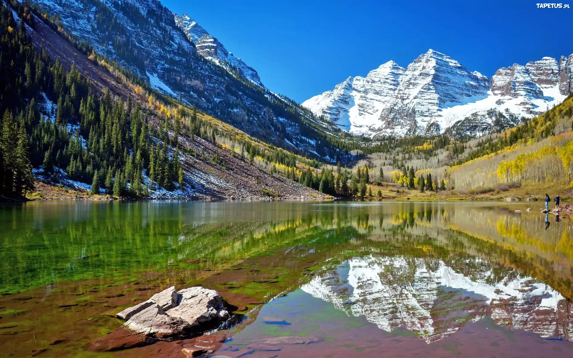 Snow Capped Maroon Bells, White River National Forest, Colorado бесплатно