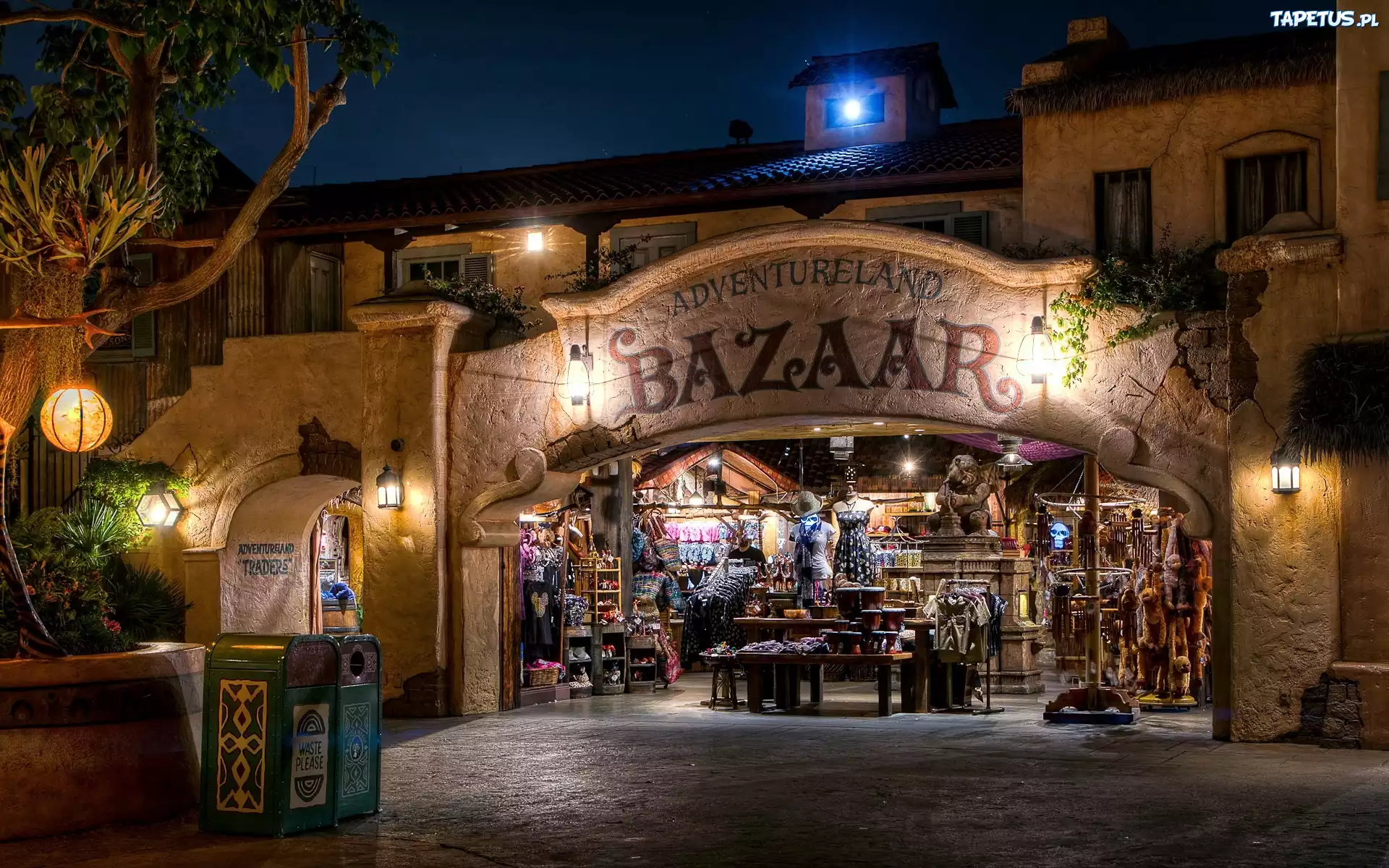 Disneyland, Miasto, Ulica, Noc, Kalifornia, USA