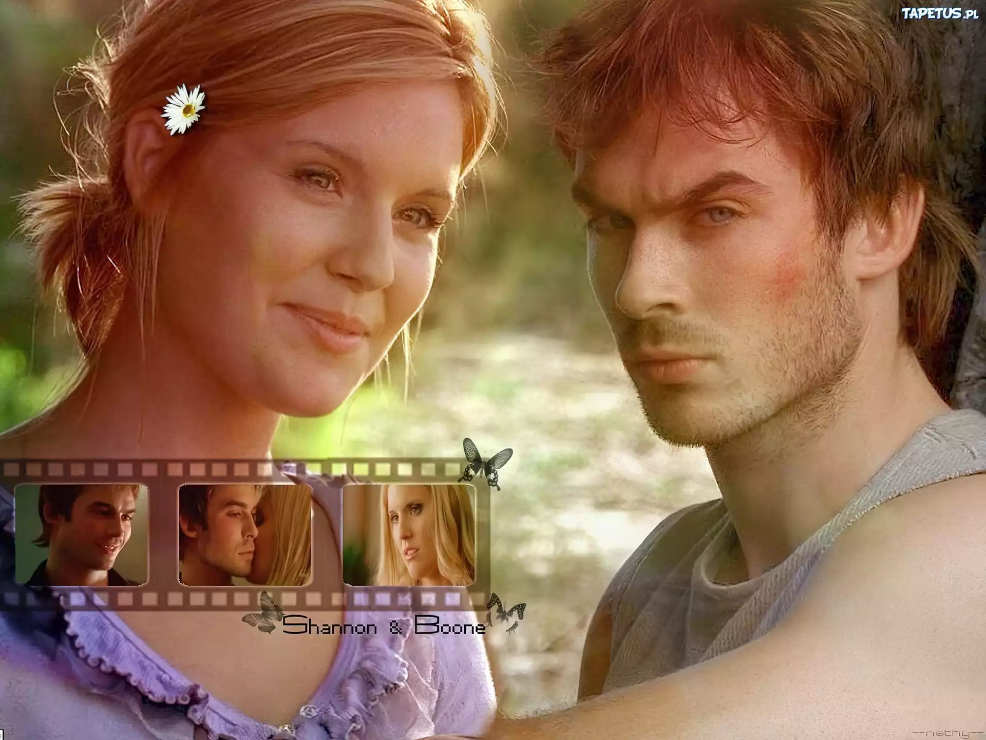 Filmy Lost, Ian Somerhalder, Maggie Grace, stokrotka