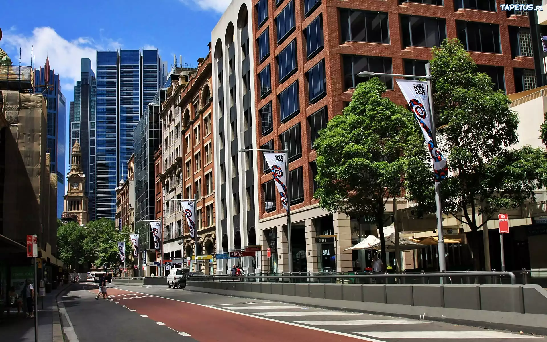 Domy, Drapacze, Chmur, York, Street, Fragment, Sydney