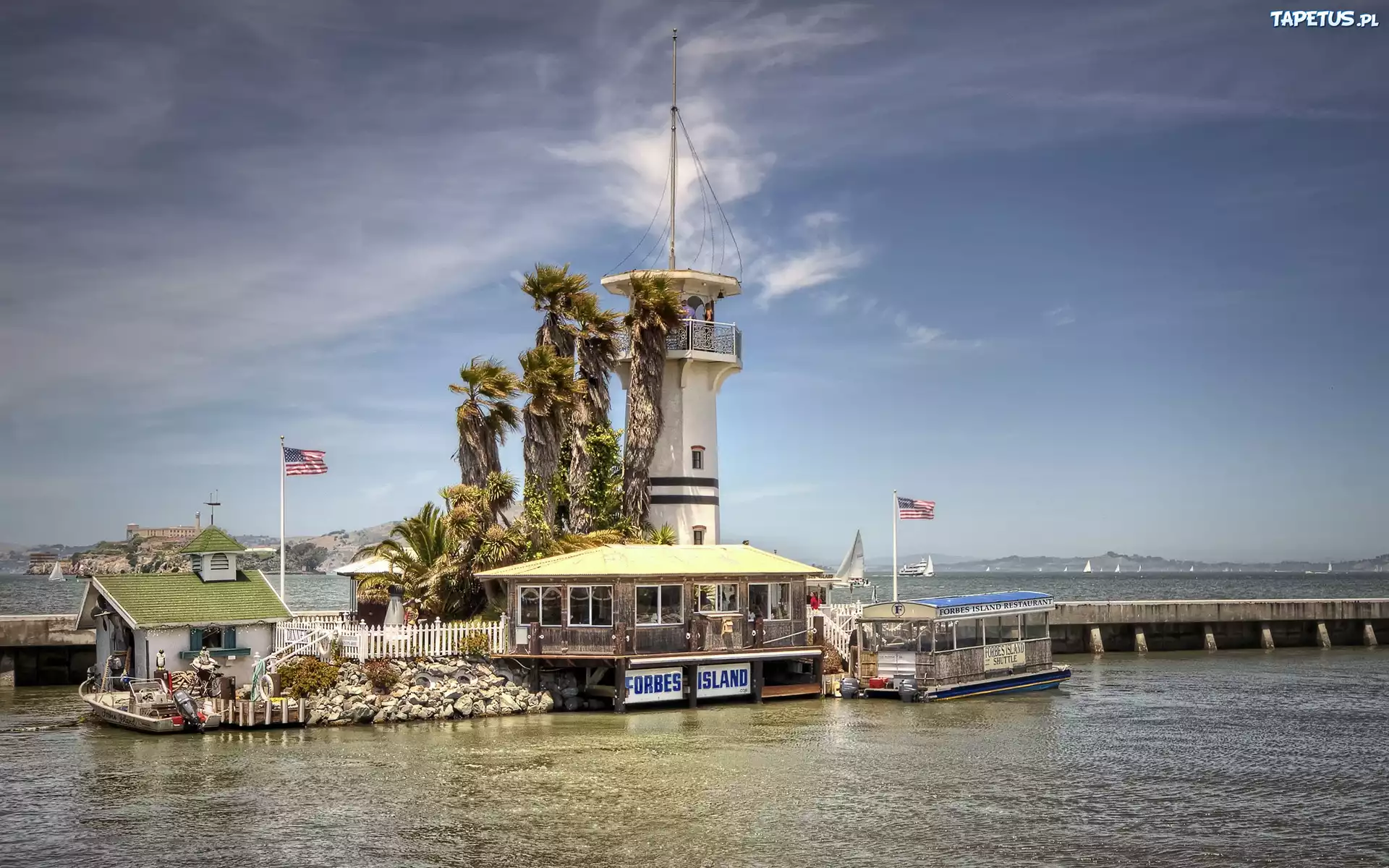 Forbes, Island, San Francisco, Morze, Molo, Restauracja