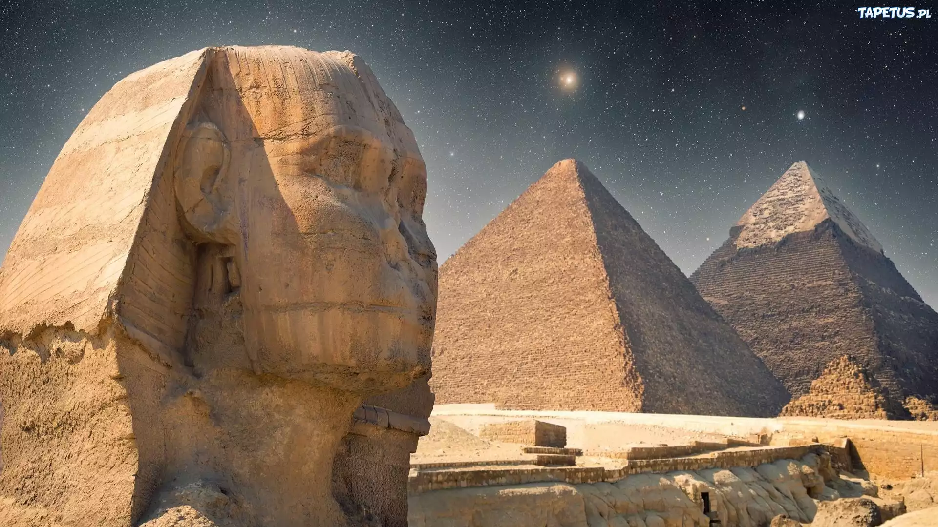 Egipt, Monumenty, Sfinks, Piramidy