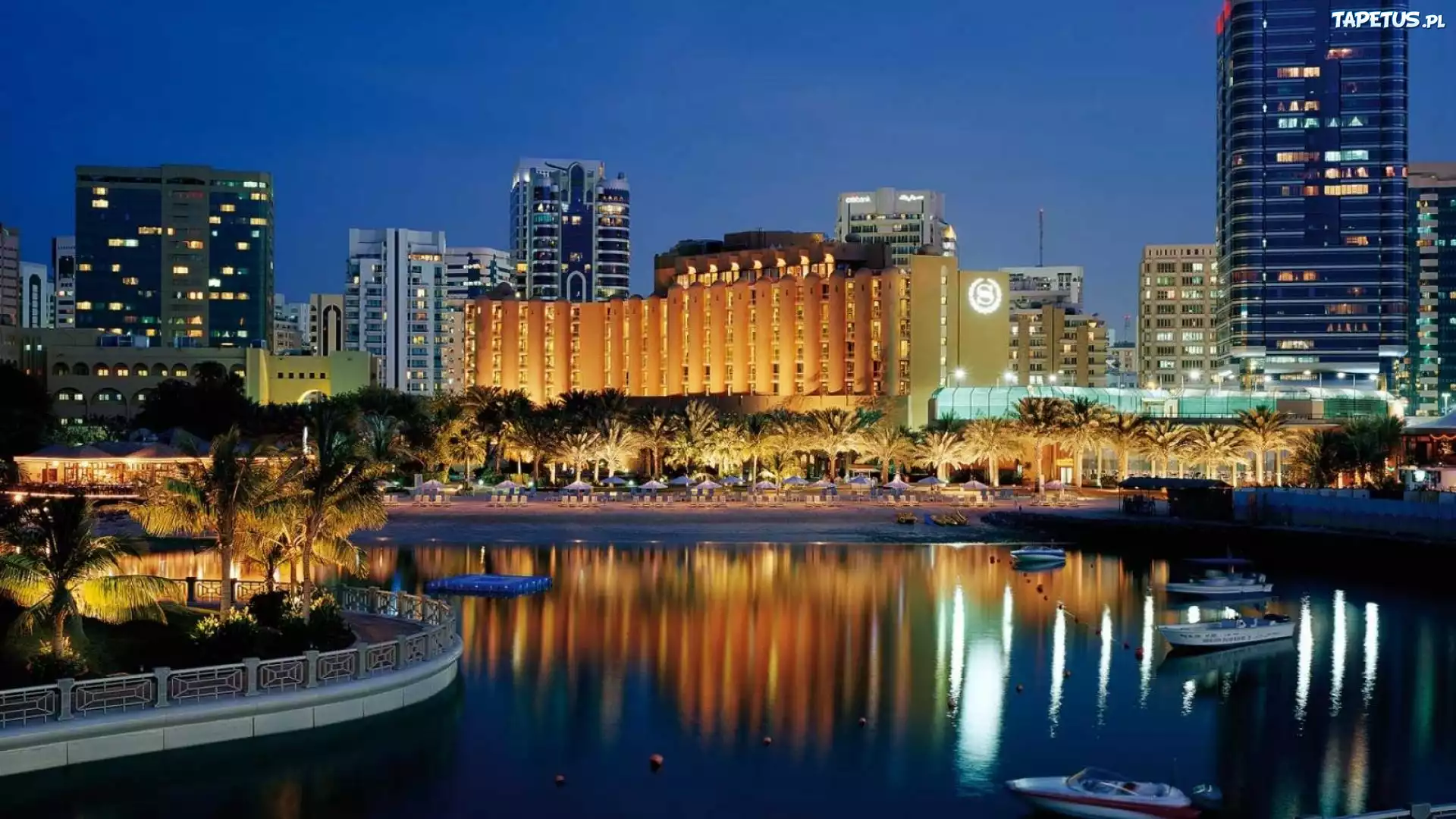 Miasto, Nocą, Abu Dhabi