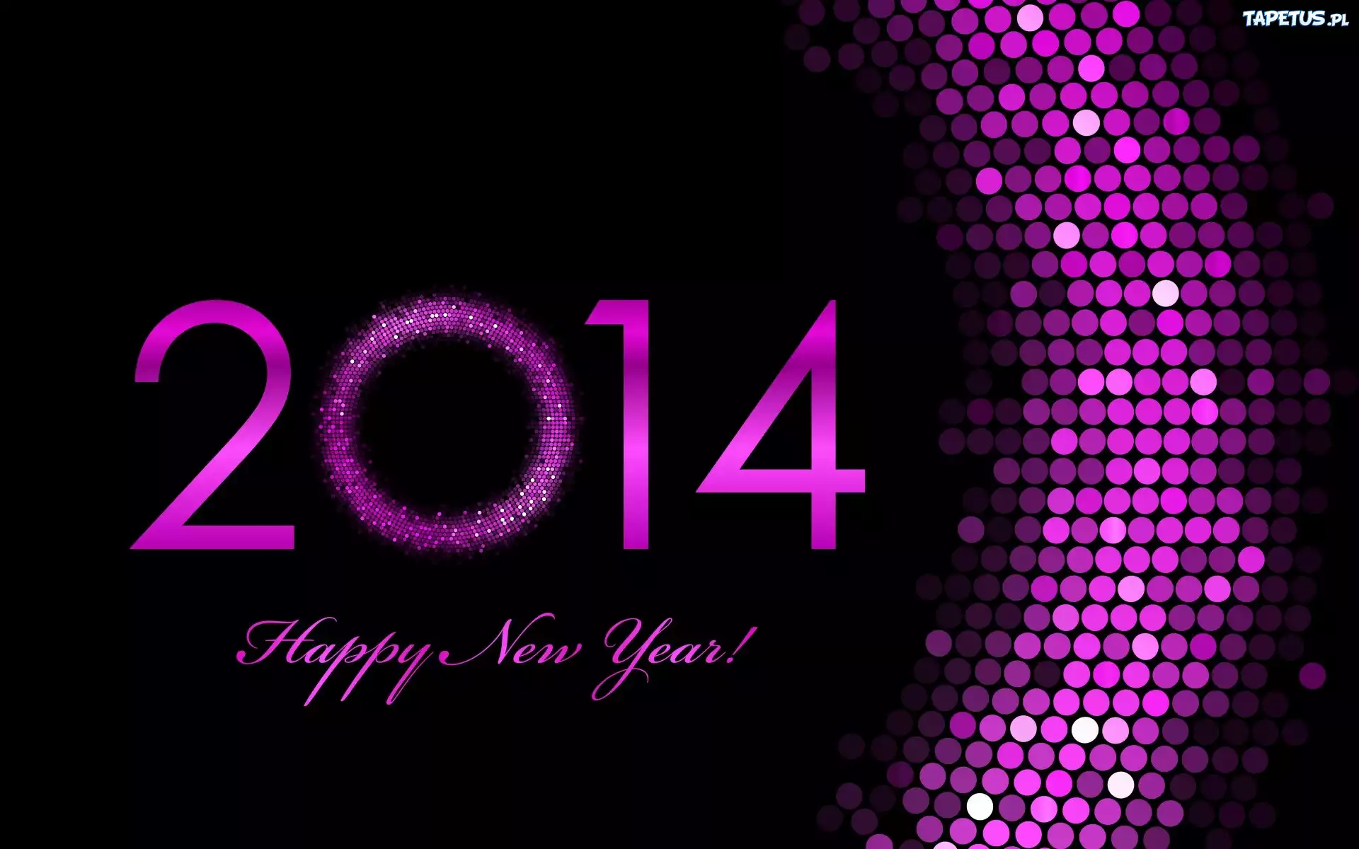 Sylwester, Róż, Napis, 2014, Happy New Year
