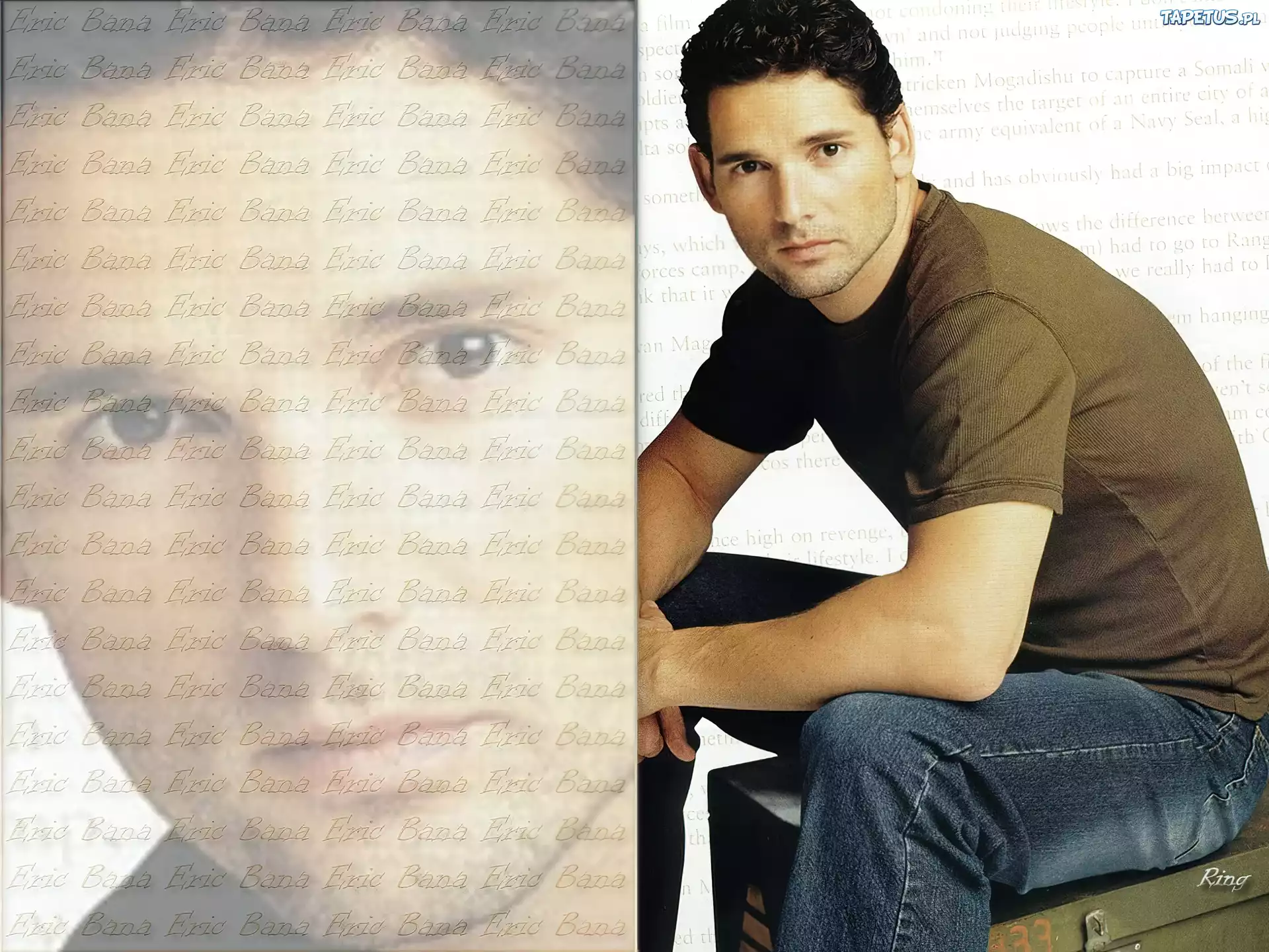 Eric Bana,ciemne włosy, jeansy
