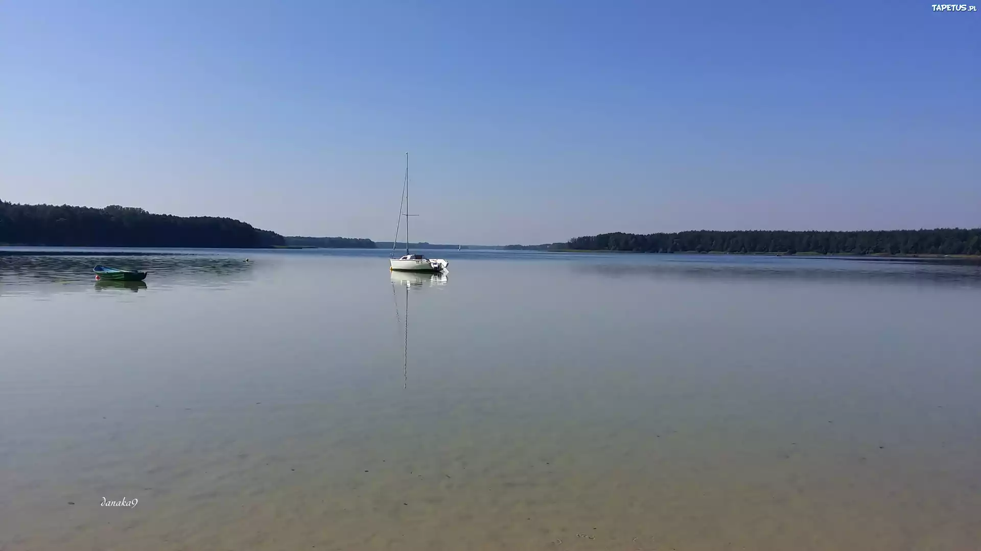 Jezioro, Żaglówka, Łódka, Lato
