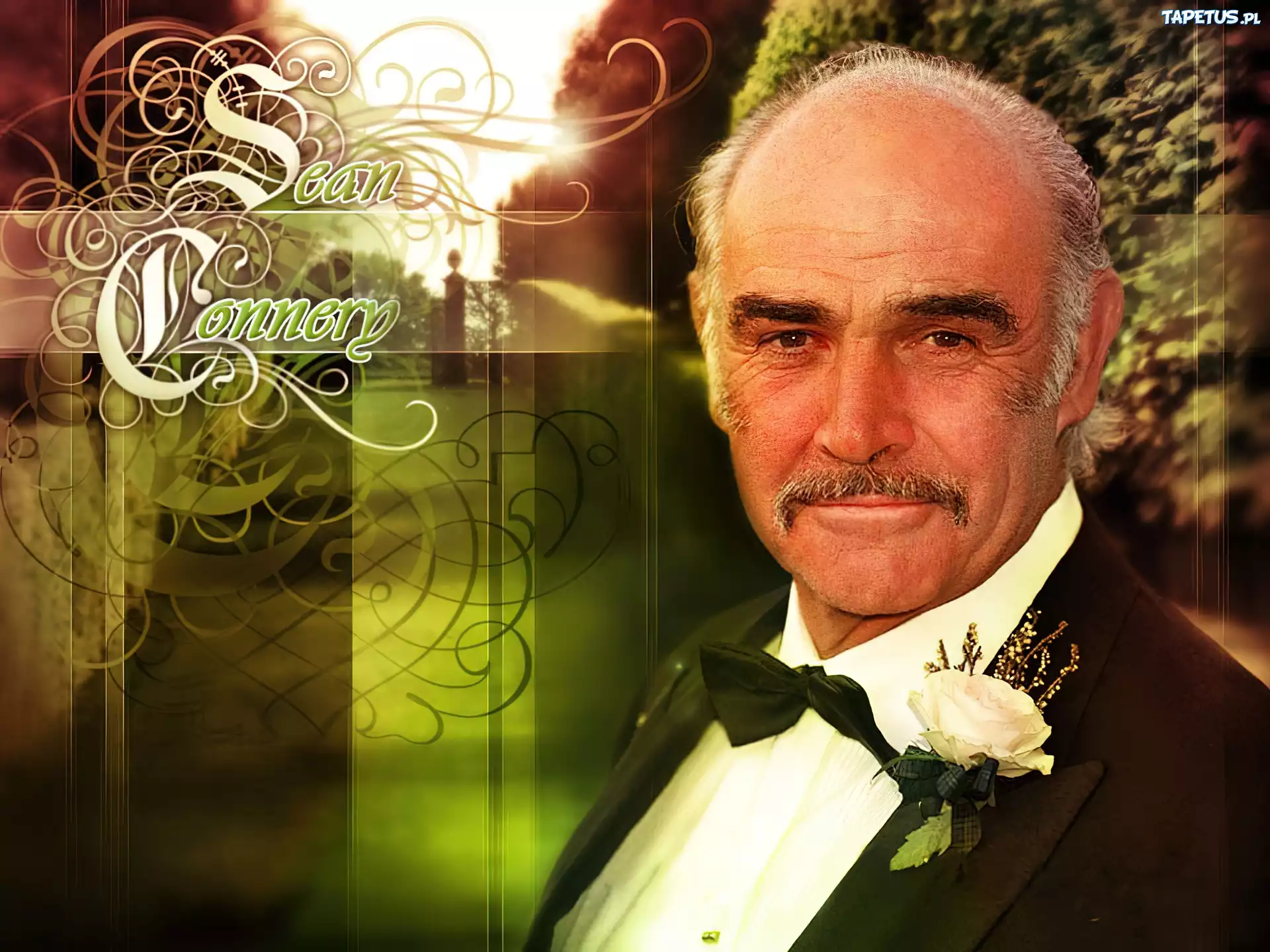 Sean Connery,muszka, kwiatek