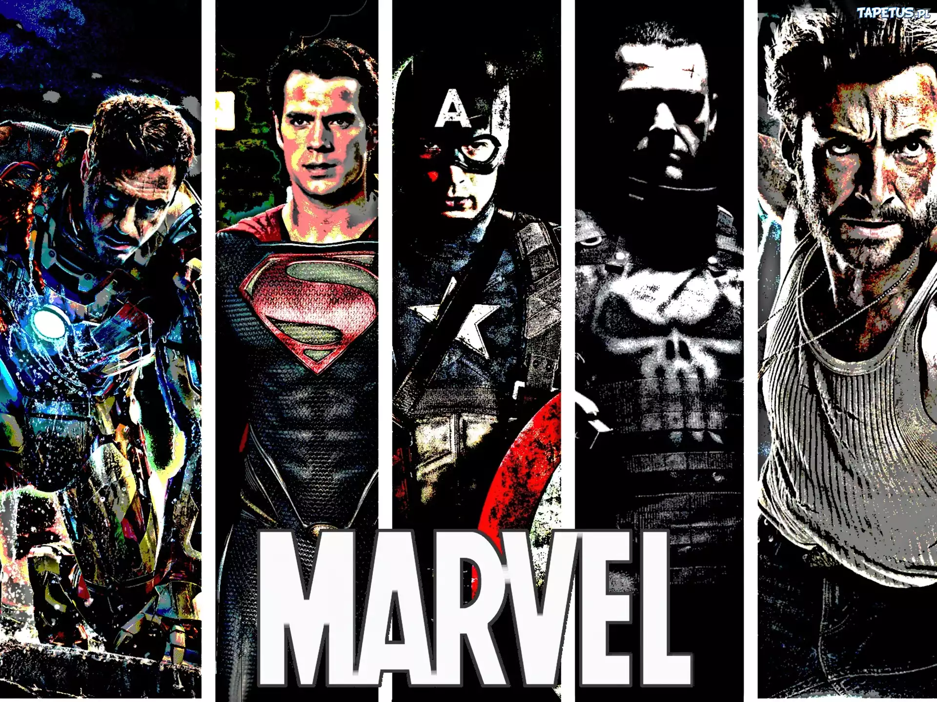 Marvel, Bohaterzy, Heroes, Iron Man, Superman, Kapitan Ameryka, Punisher, X Men, Wolverine