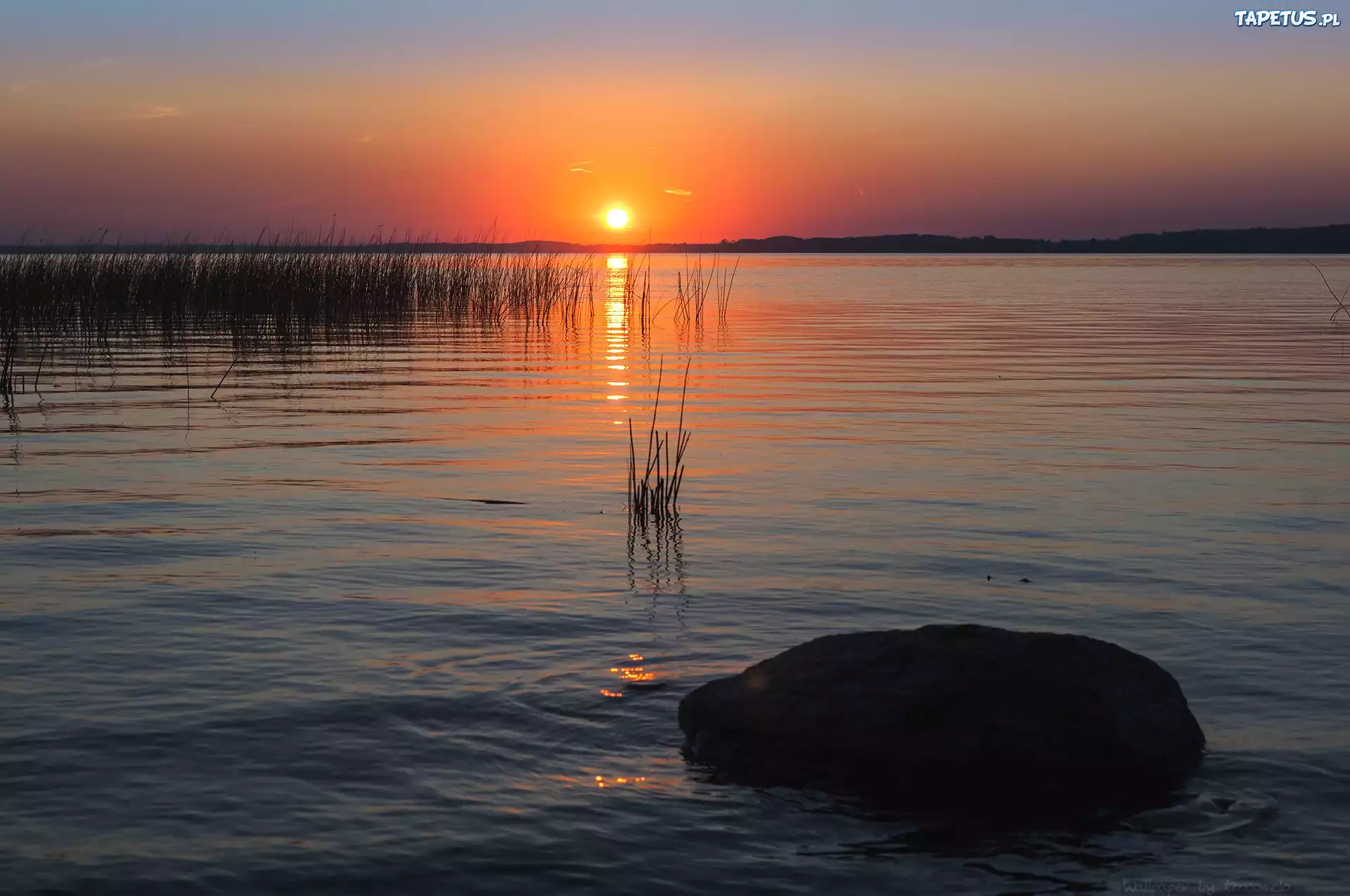 Wschód słońca, Jezioro, Śniardwy, Mazury