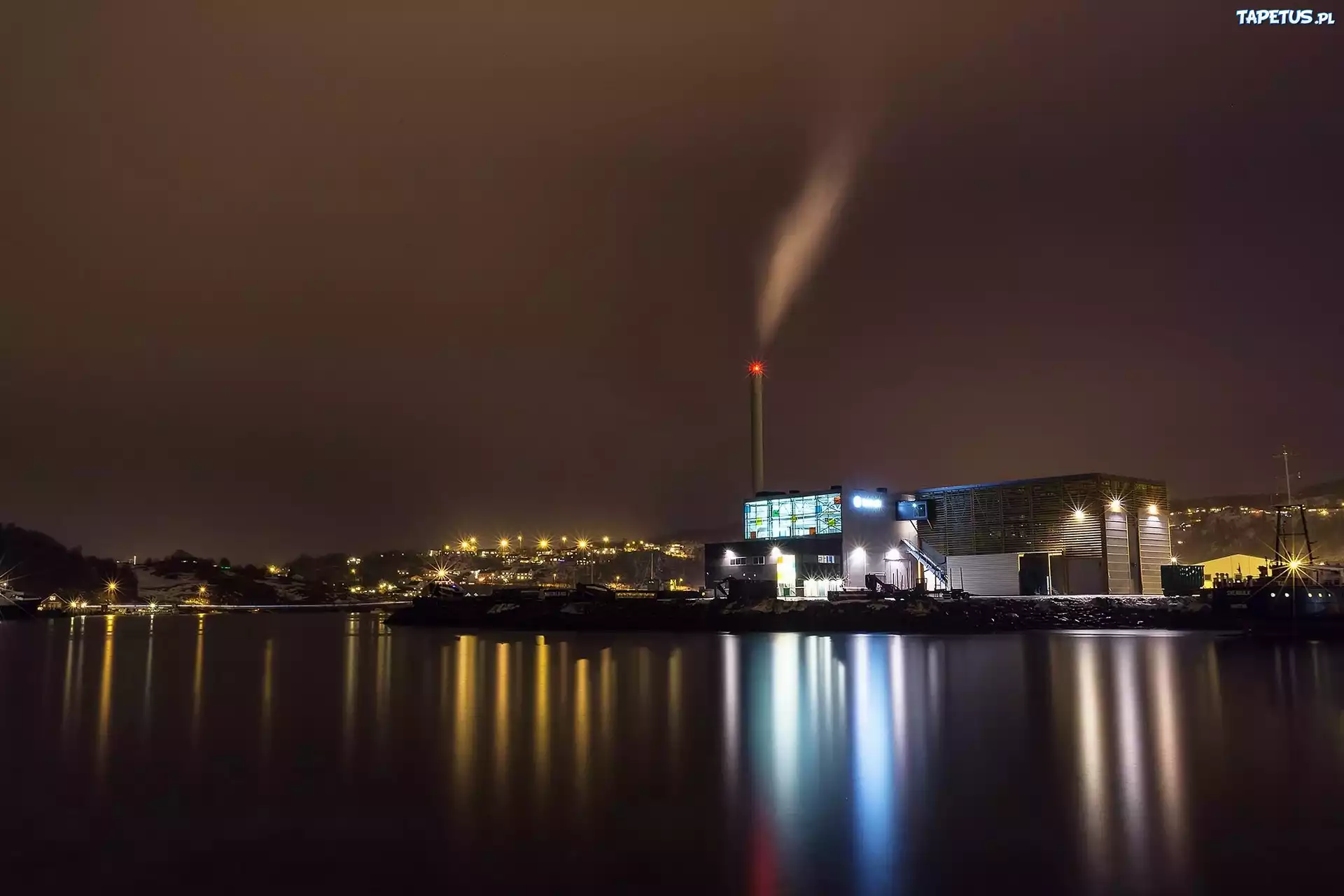 Miasto, Nocą, Zatoka