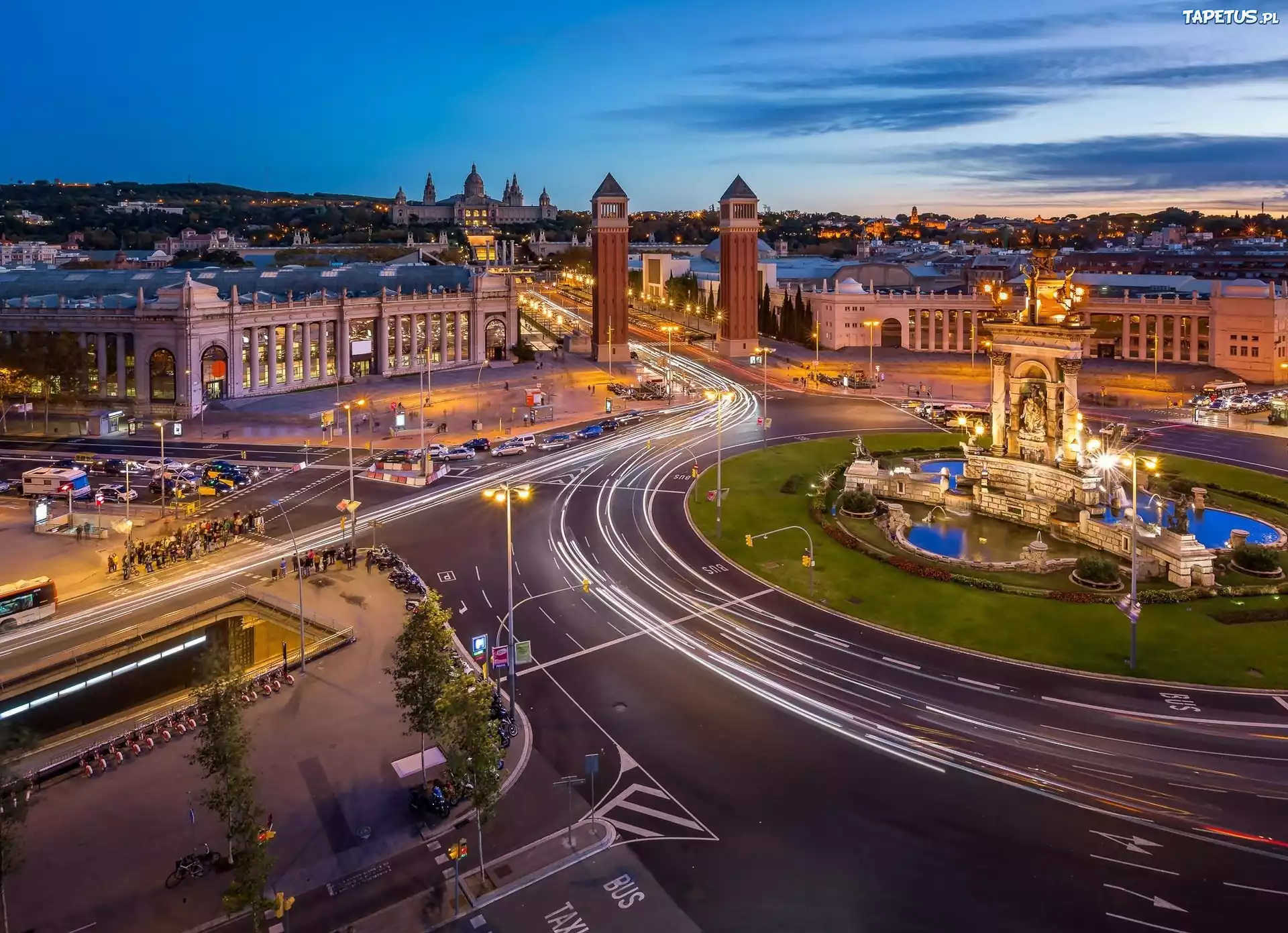 Autostrada, Panorama, Miasta, Barcelona, Hiszpania