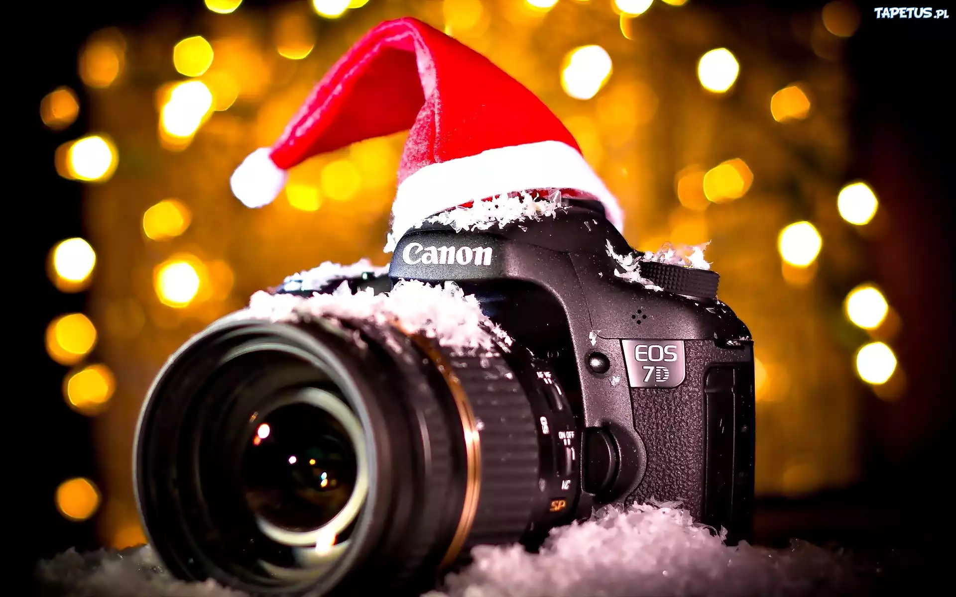 Aparat Fotograficzny, Canon, Czapka Mikołaja, Blask