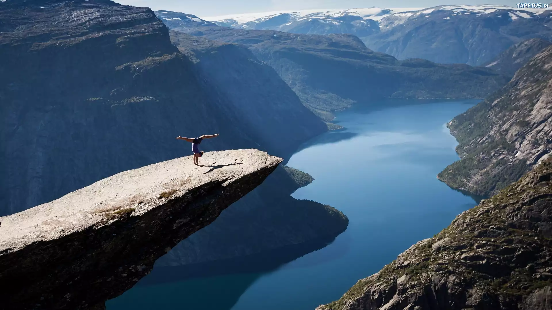 Norwegia, Trolltunga, Jęzor Trolla, Góry, Skała, Jezioro