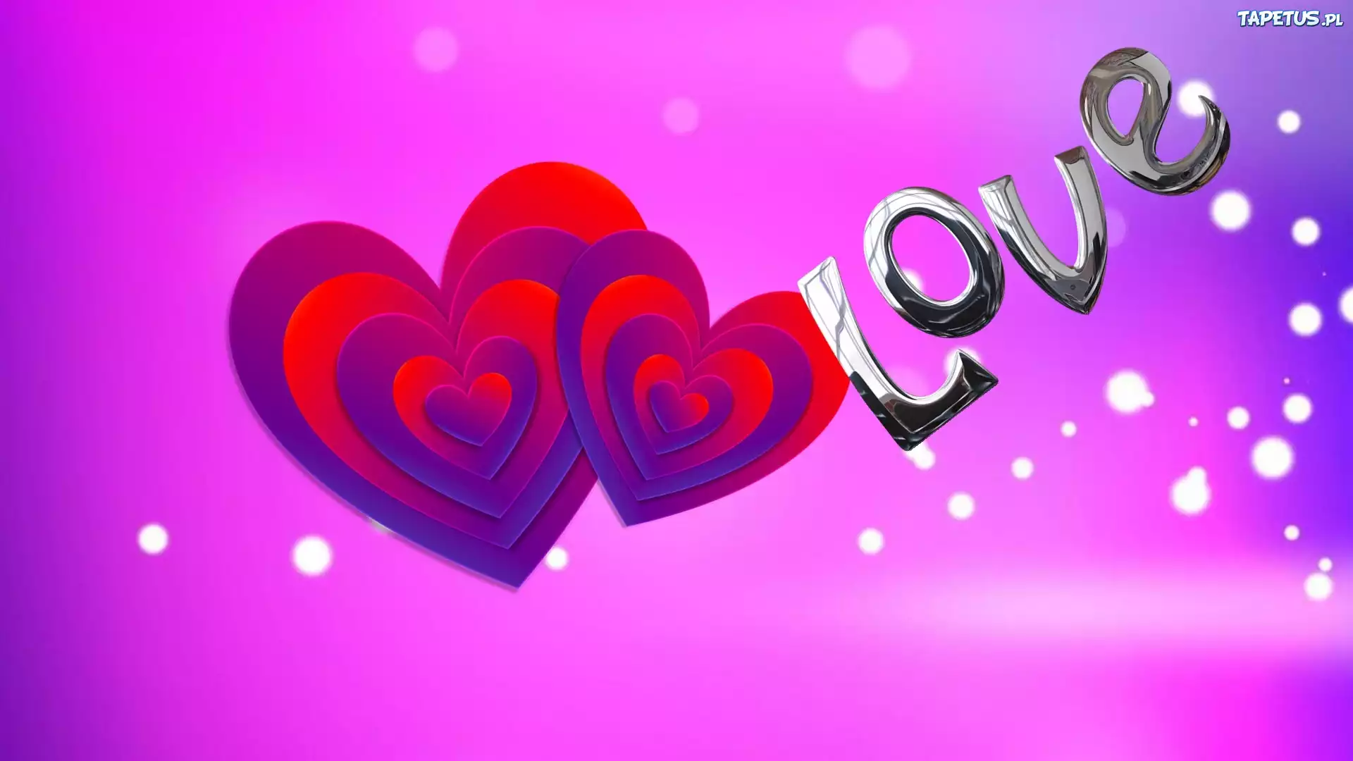 Dwa, Serca, Napis, Love