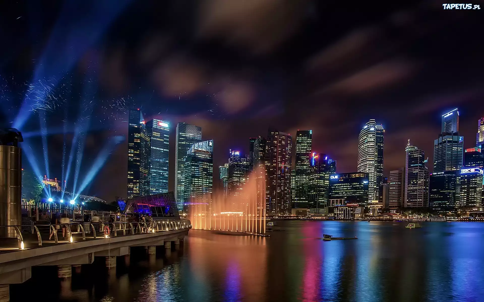Singapur, Miasto, Nocą