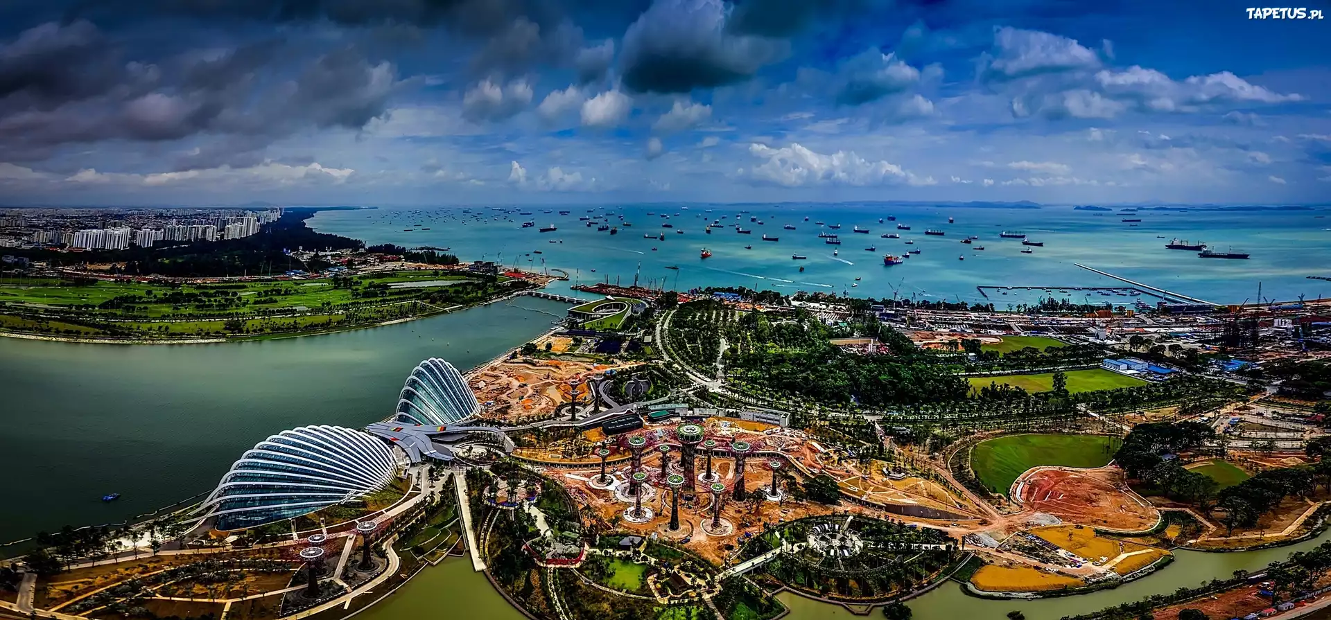 Singapur, Panorama, Miasta, Krajobraz
