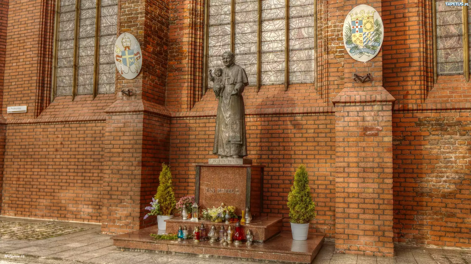Polska, Gdańsk, Posąg, Papież, Jan Paweł II, Bazylika św. Brygidy